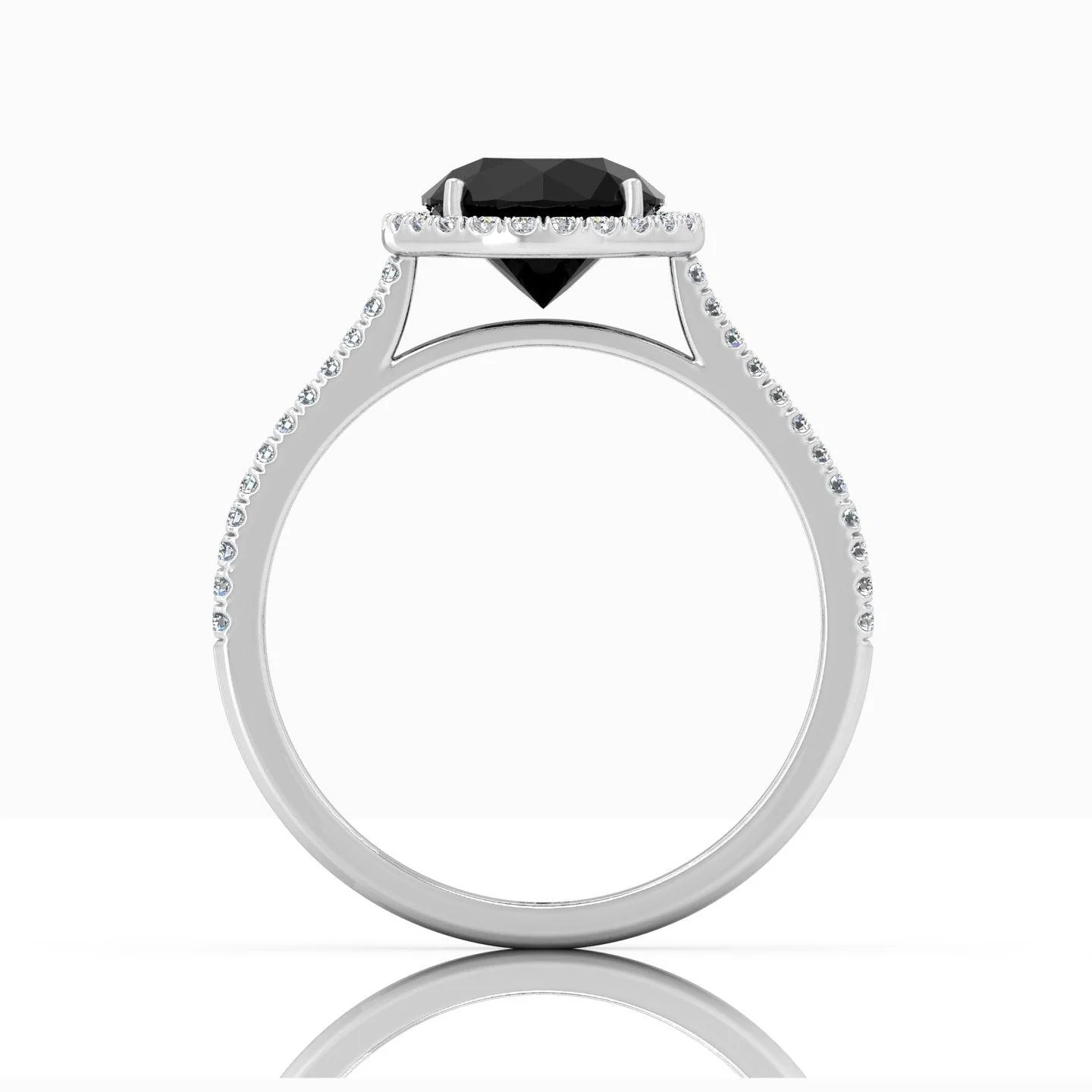 Black Diamond Halo Engagement Ring Women's Diamond Ring - 2.10 Carat - Image 7