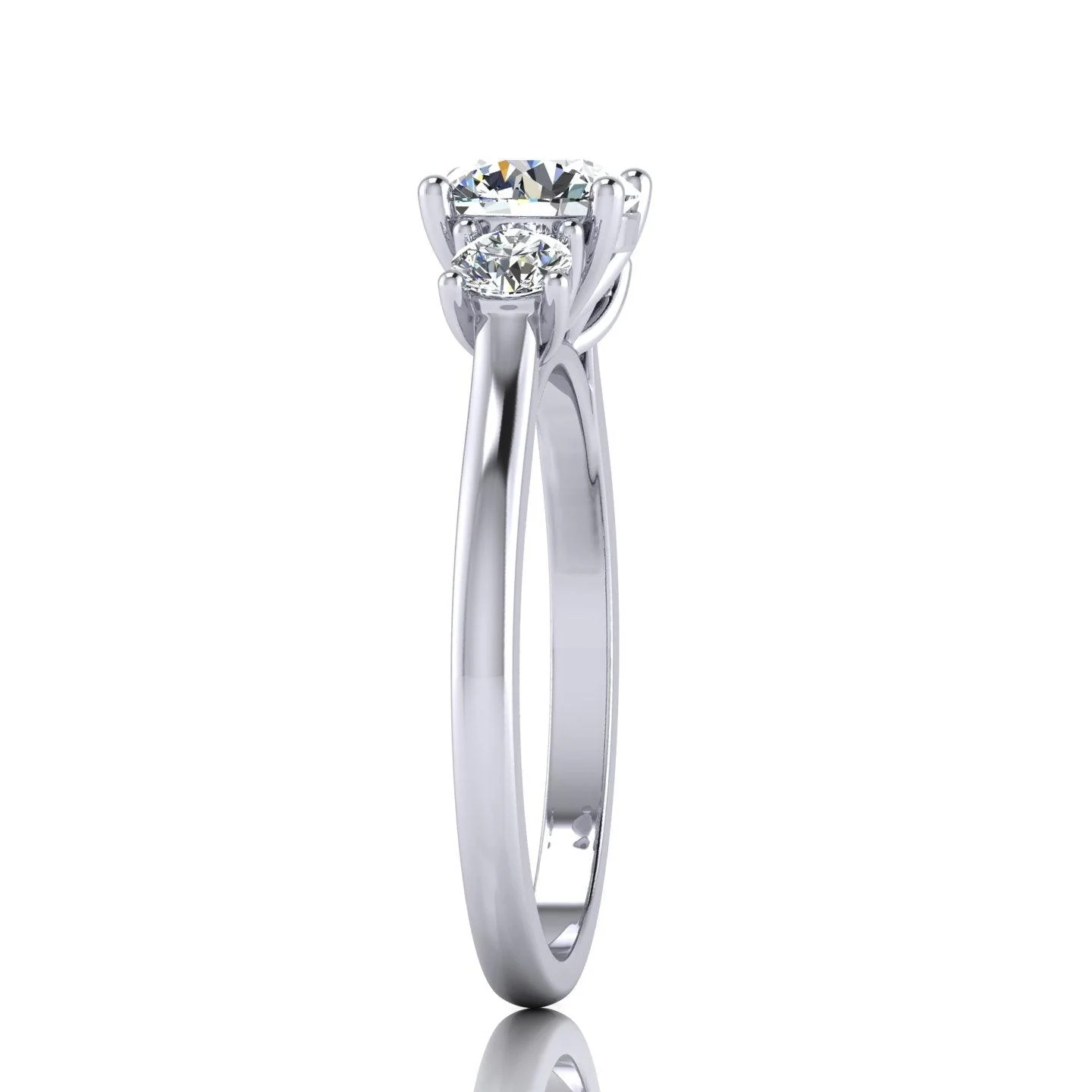 Casual Round Diamond Trilogy Engagement Ring in Platinum 1.00Ct-3.00Ct - Image 5
