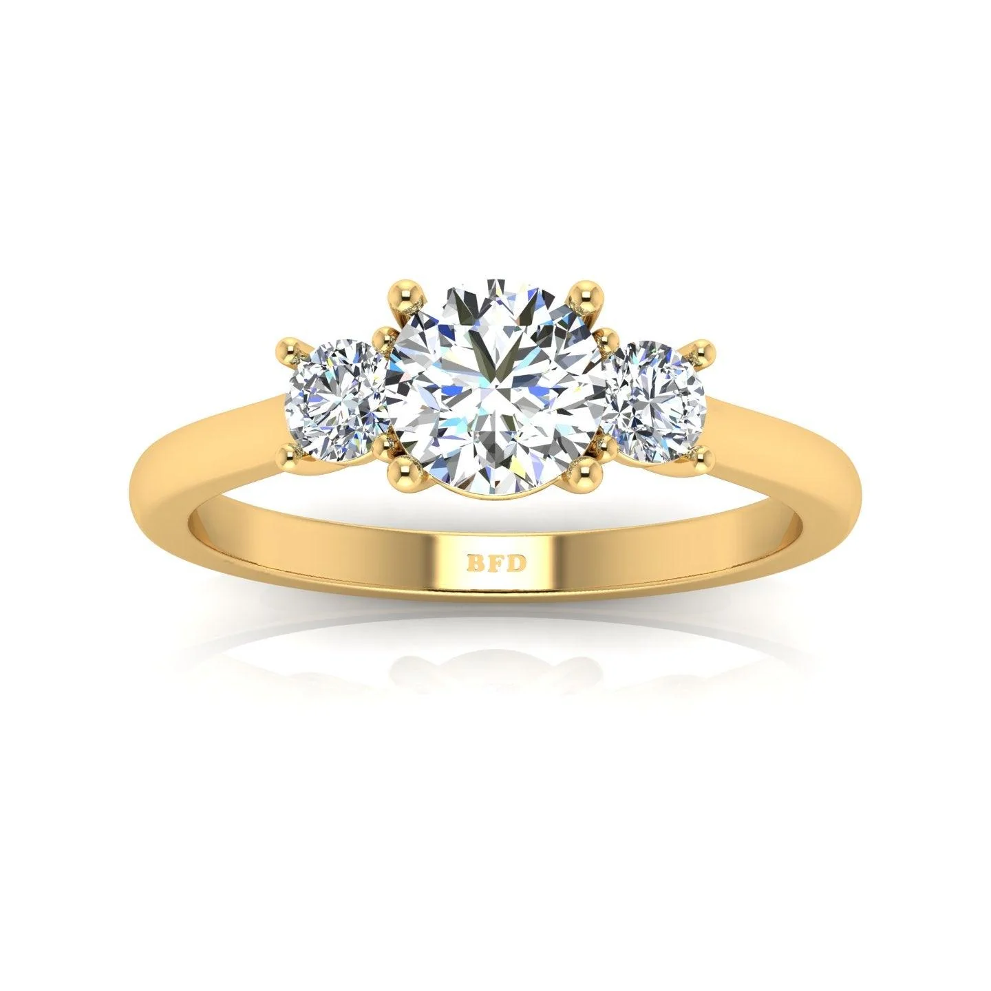 Casual Round Diamond Trilogy Engagement Ring in Platinum 1.00Ct-3.00Ct - Image 6
