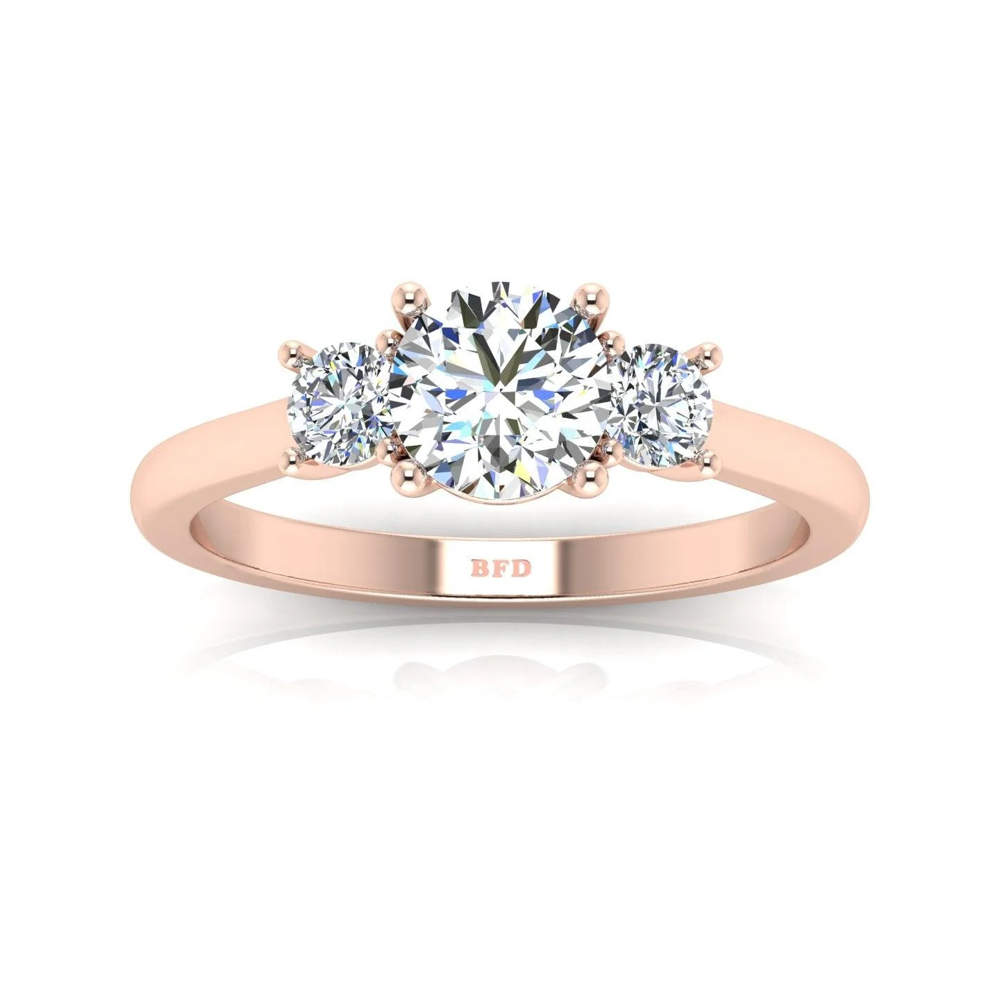 Casual Round Diamond Trilogy Engagement Ring in Platinum 1.00Ct-3.00Ct - Image 7