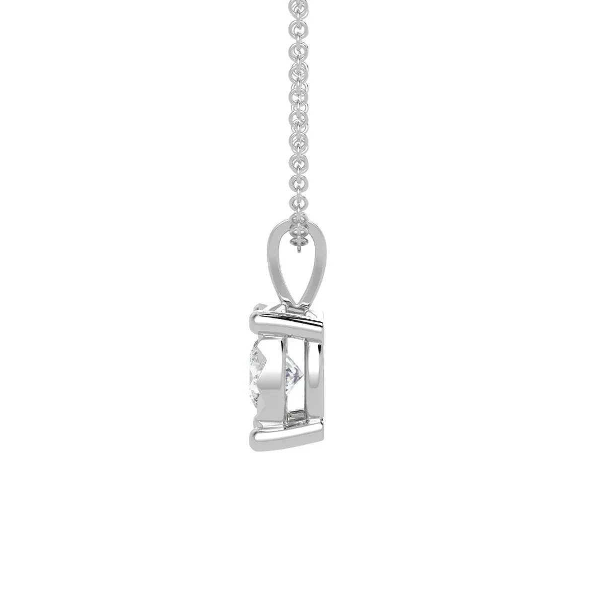 RRP £500..! 6mm Illusion Set Diamond Pendant, 9k White / Yellow Gold - Image 4