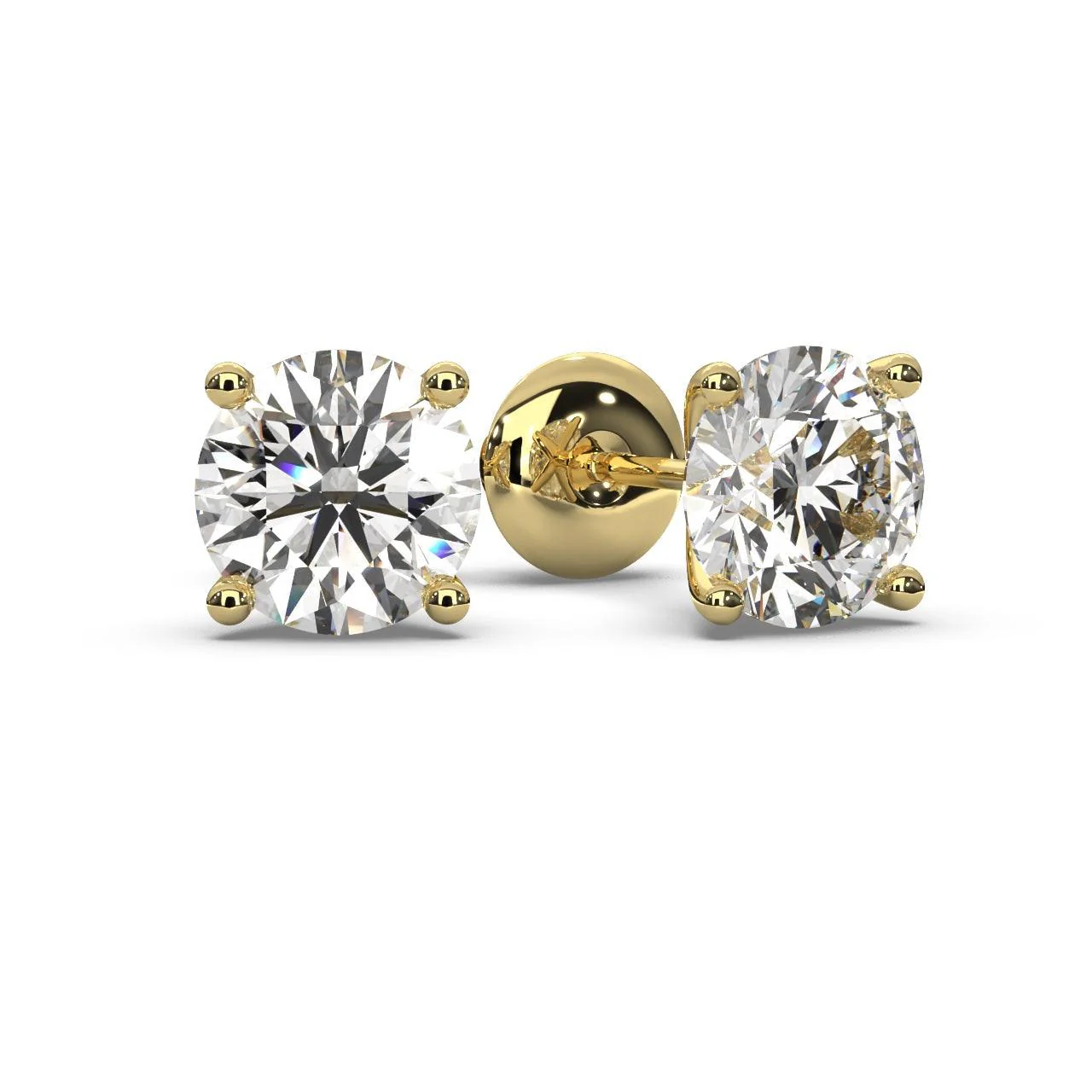 Certified E/VS 3.00Ct Lab Grown Round Diamond Martini Stud Earrings in 18k Yellow Gold - Image 4