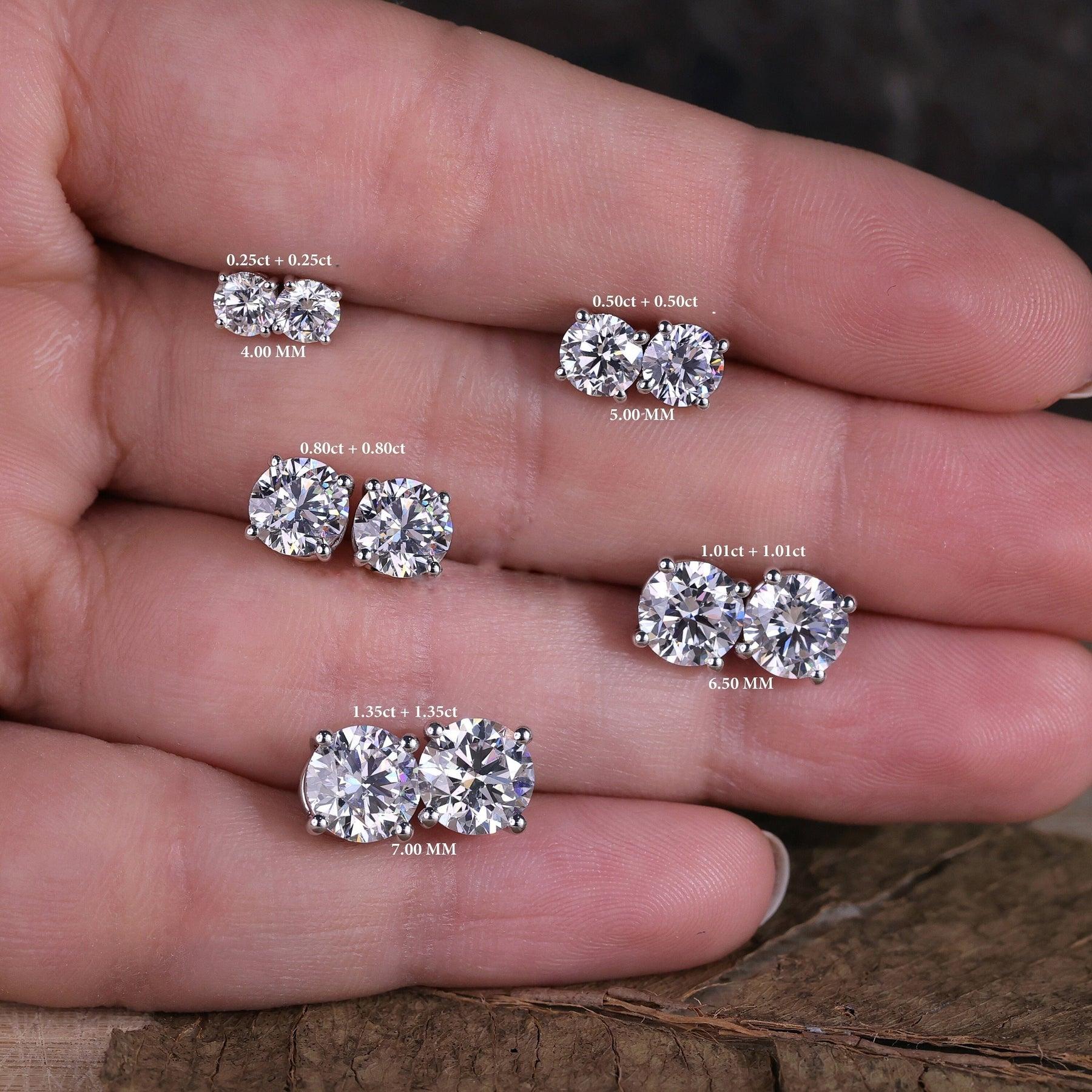 Certified E/VS 3.00Ct Lab Grown Round Diamond Martini Stud Earrings in 18k Yellow Gold - Image 7