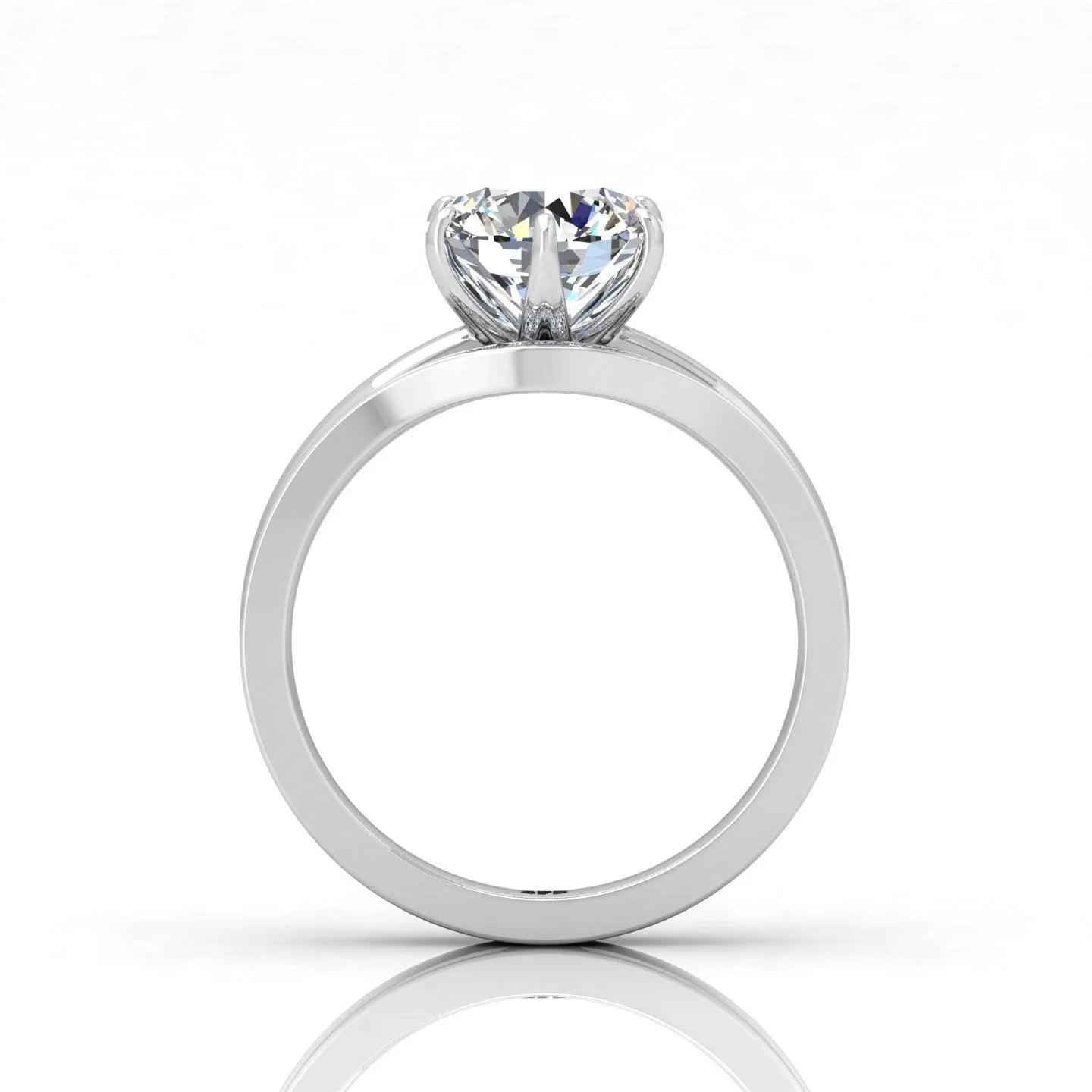 Certified 6 Claw Round Diamond Solitaire Ring With Matching Band - Image 6