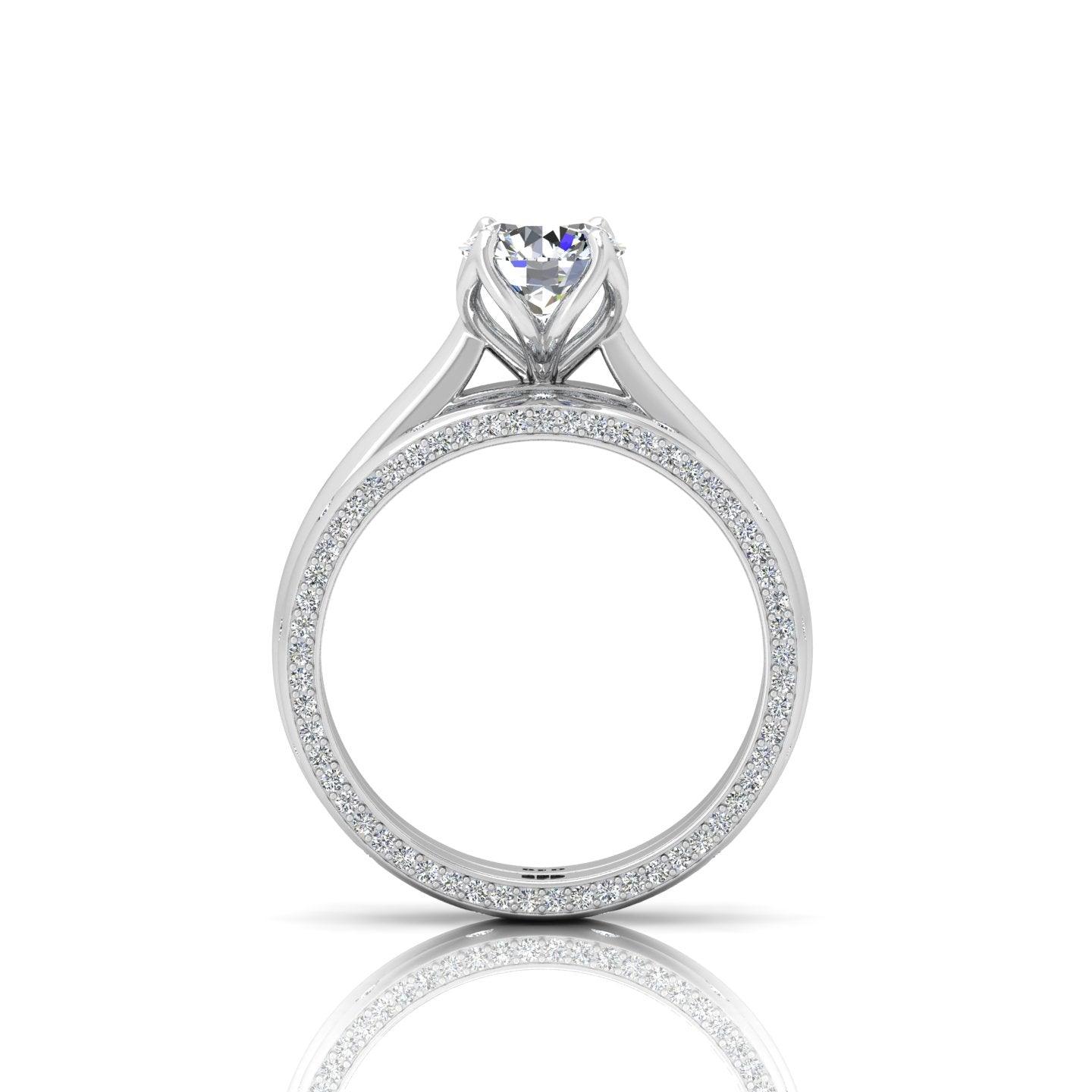Certified Classic Round Diamond Bridal Set Engagement Ring With Matching Band 2.00Carat E/VS - Image 7