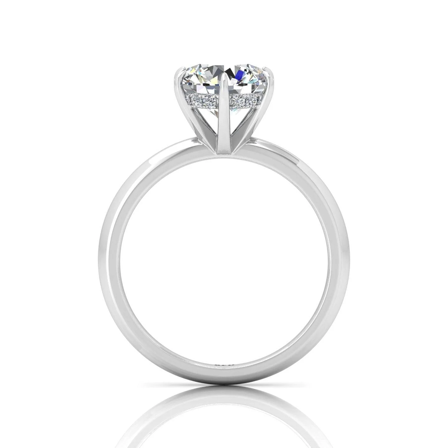 Certified Classic Round Diamond Hidden Halo Engagement Ring - Image 2