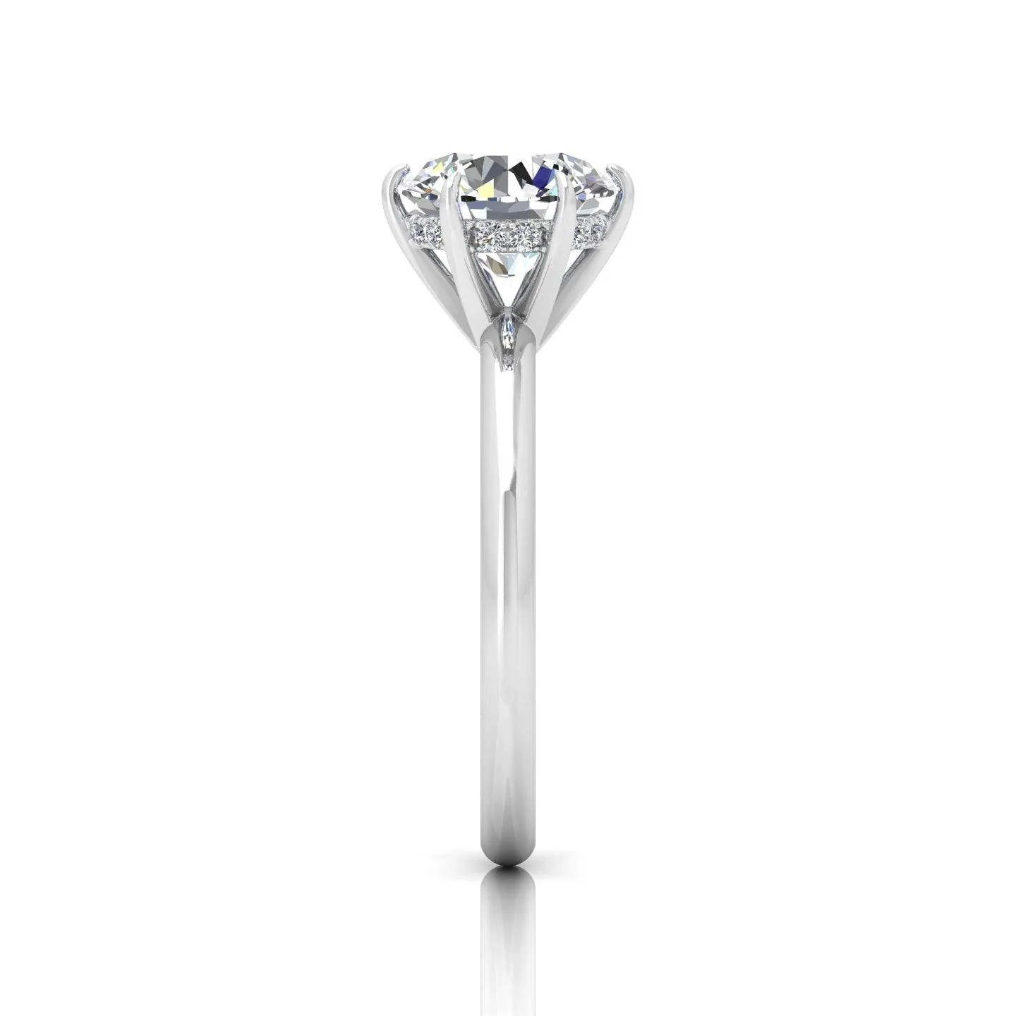Certified Classic Round Diamond Hidden Halo Engagement Ring - Image 3