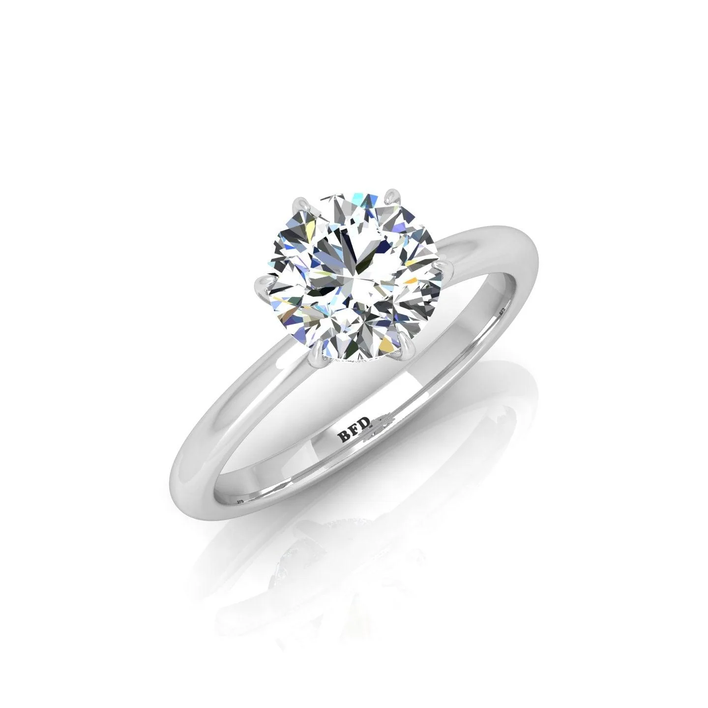 Certified Classic Round Diamond Hidden Halo Engagement Ring - Image 4