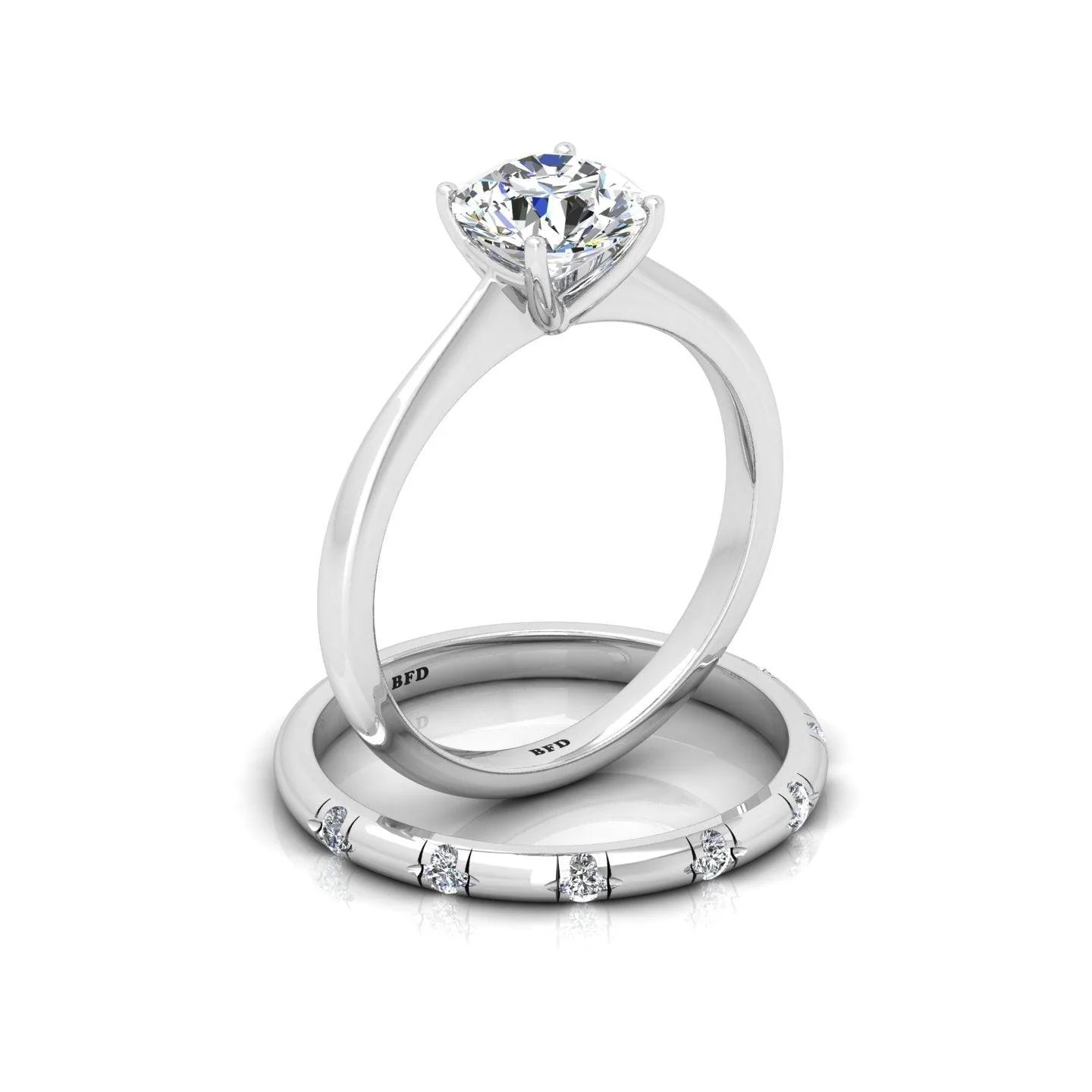 Certified Classic Round Diamond Solitaire Engagement Ring With Band 1.20Ct E/VS - Image 3