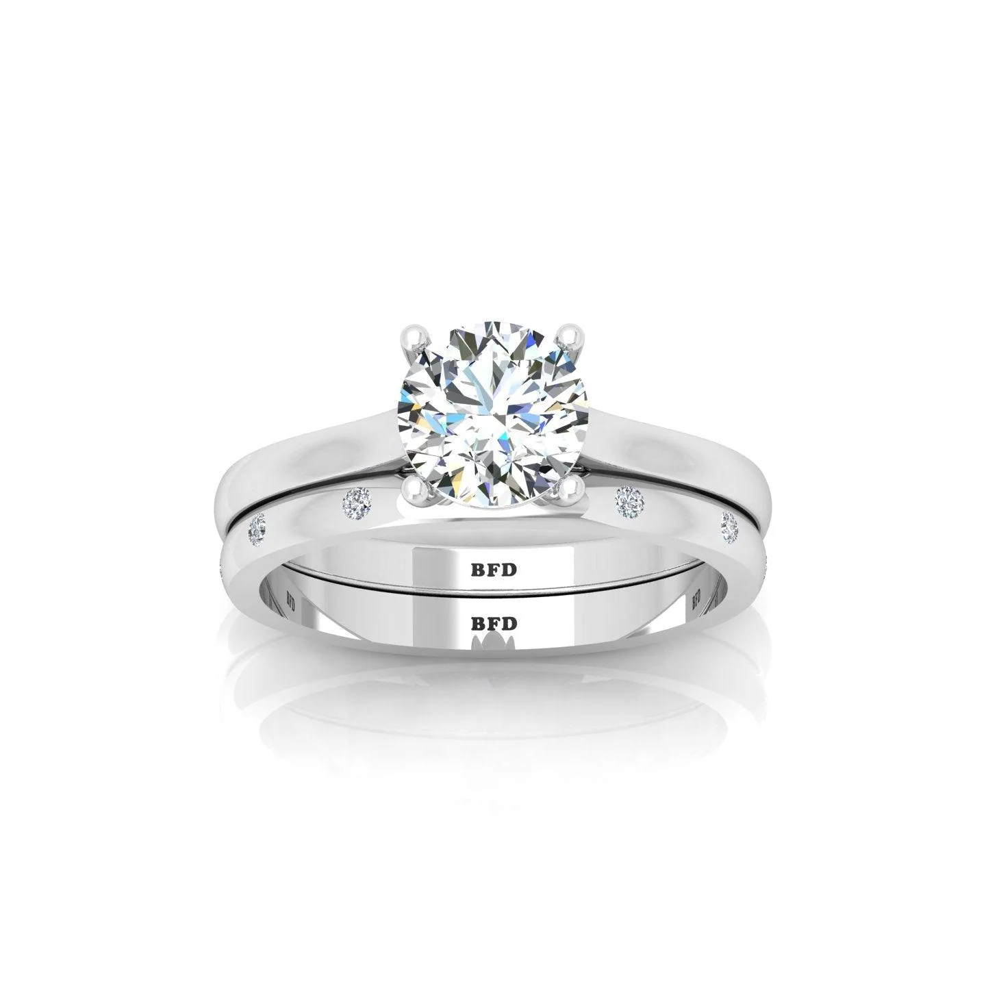 Certified Classic Round Diamond Solitaire Engagement Ring With Band 1.20ct E/VS - Image 5
