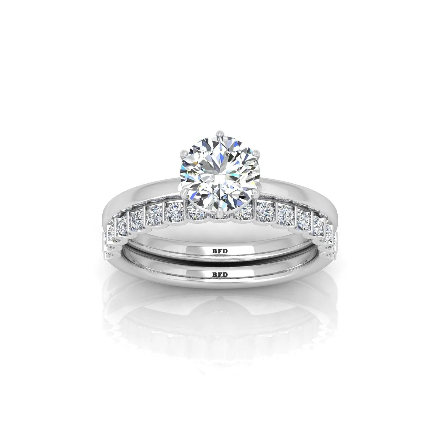 Certified Classic Round Diamond Solitaire Engagement Ring With Matching Band 1.50Ct E/VS - Image 3