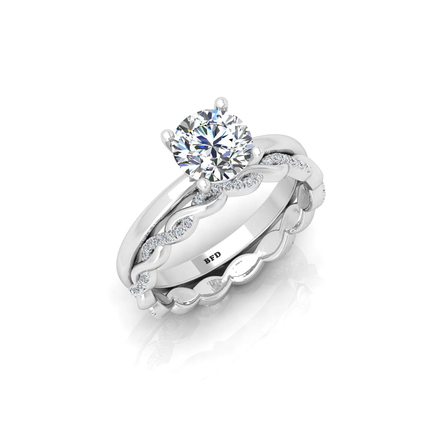 Certified Classic Round Diamond Solitaire Engagement Ring With Twisted Band 1.50Ct E/VS