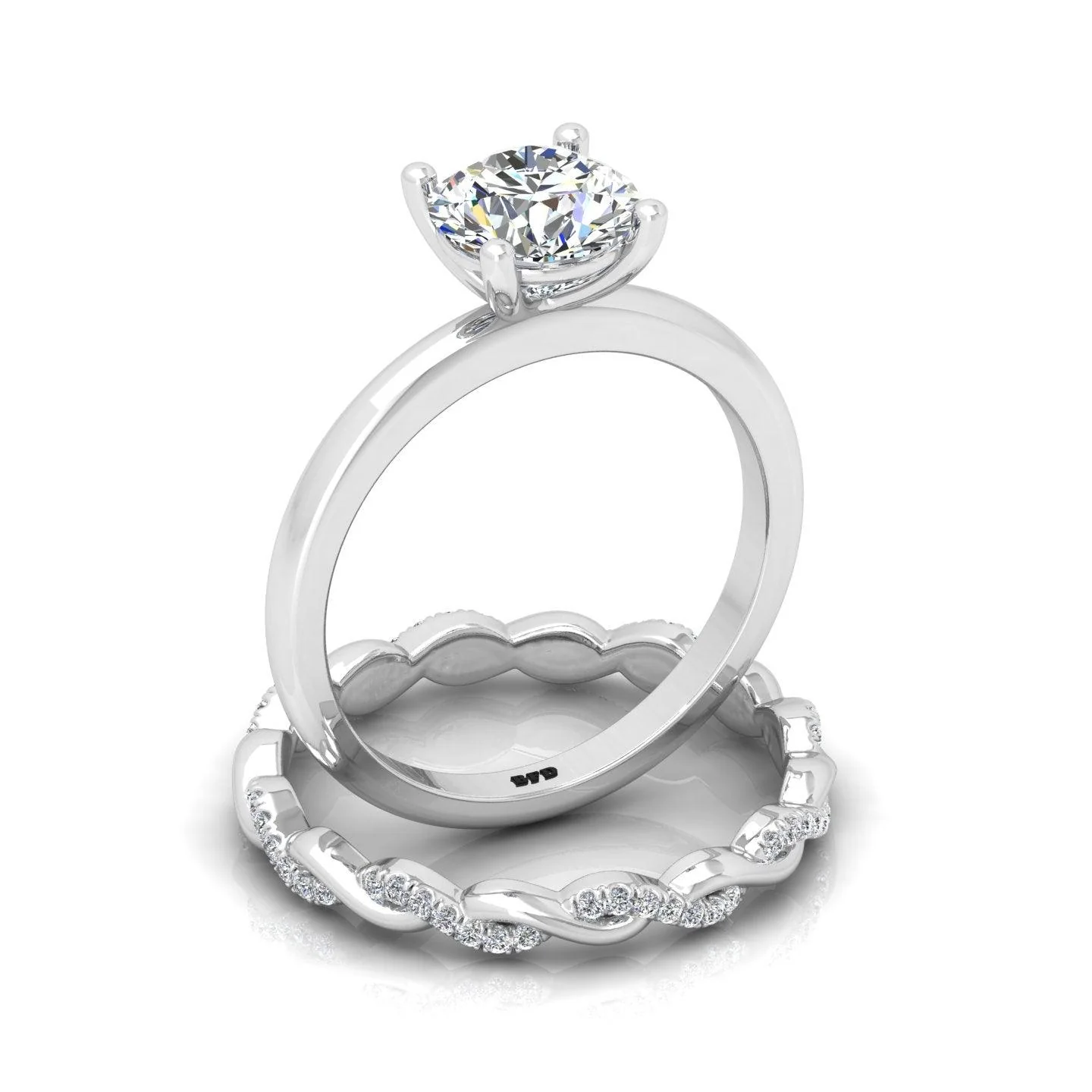 Certified Classic Round Diamond Solitaire Engagement Ring With Twisted Band 1.50Ct E/VS - Image 3
