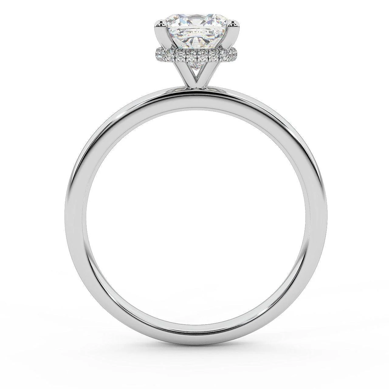 Certified Cushion Diamond Hidden Halo Engagement Ring - Image 3