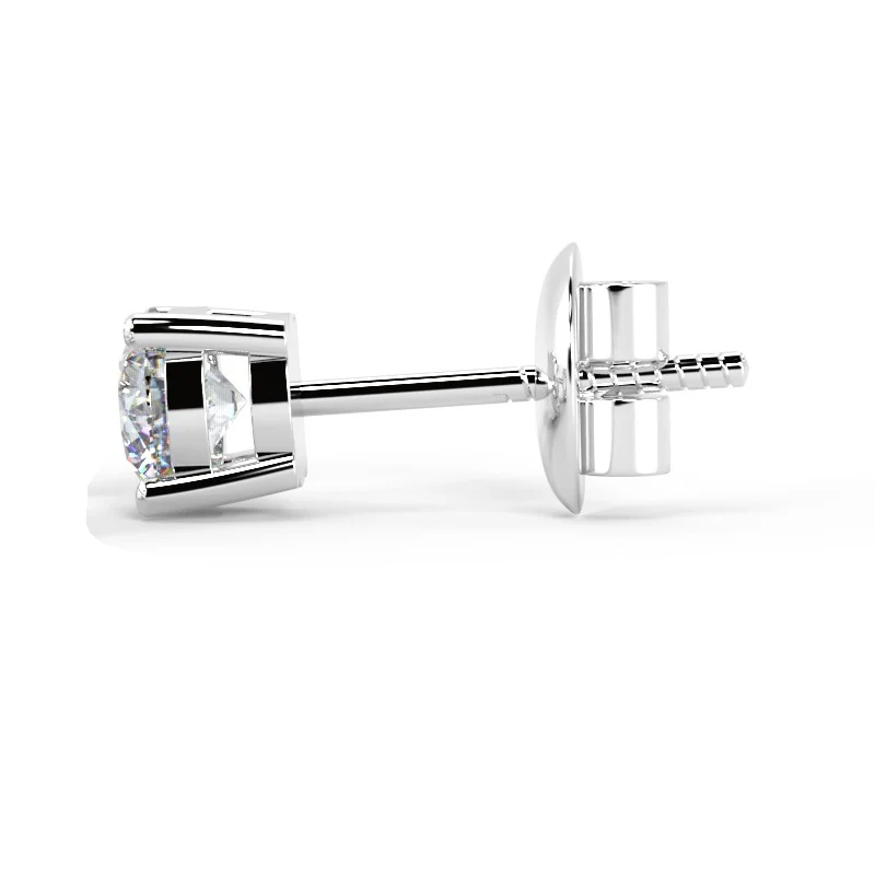 Certified D/VVS-VS 1.00ct Round Diamond Single Stud Earring For Men's In Platinum / 18k Gold - Image 2