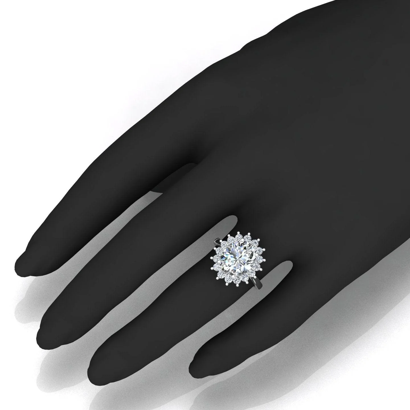 RRP £4000 3.50CT F/VS IGI Certified Diamond Oval Cut Cluster Engagement Ring in Platinum - Image 2