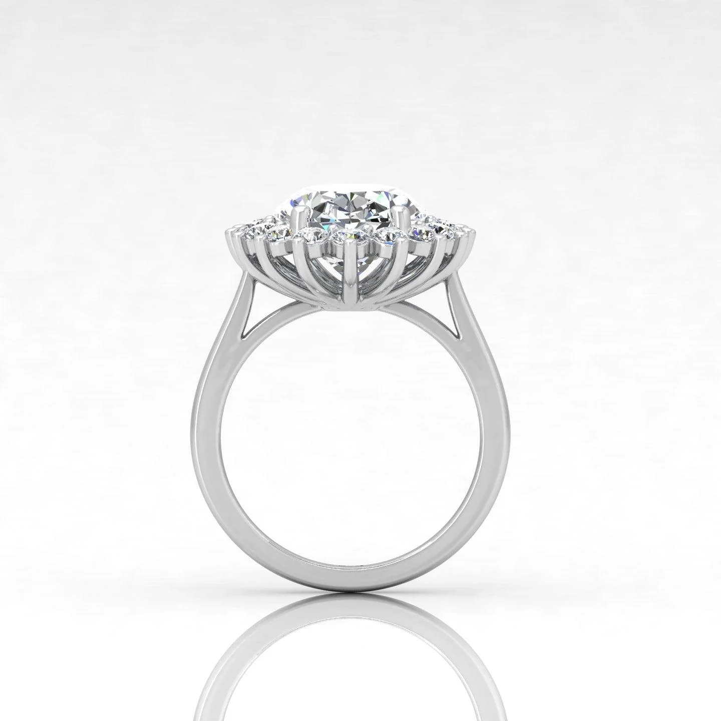 RRP £4000 3.50CT F/VS IGI Certified Diamond Oval Cut Cluster Engagement Ring in Platinum - Image 3