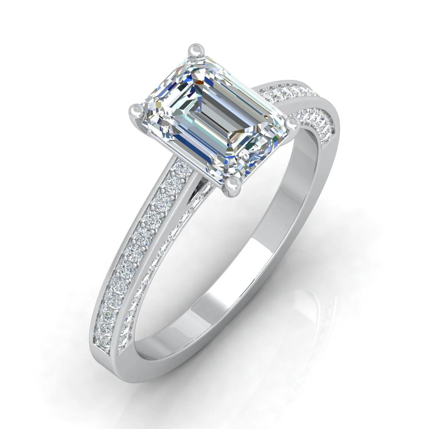 Certified Emerald Diamond Engagement Ring 2.00Carat