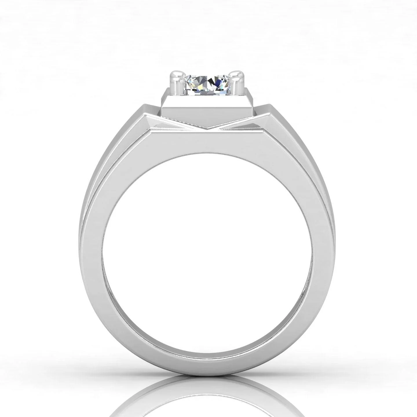 Certified E/VS 1.00Ct Round Diamond Mens Solitaire Ring - Image 6
