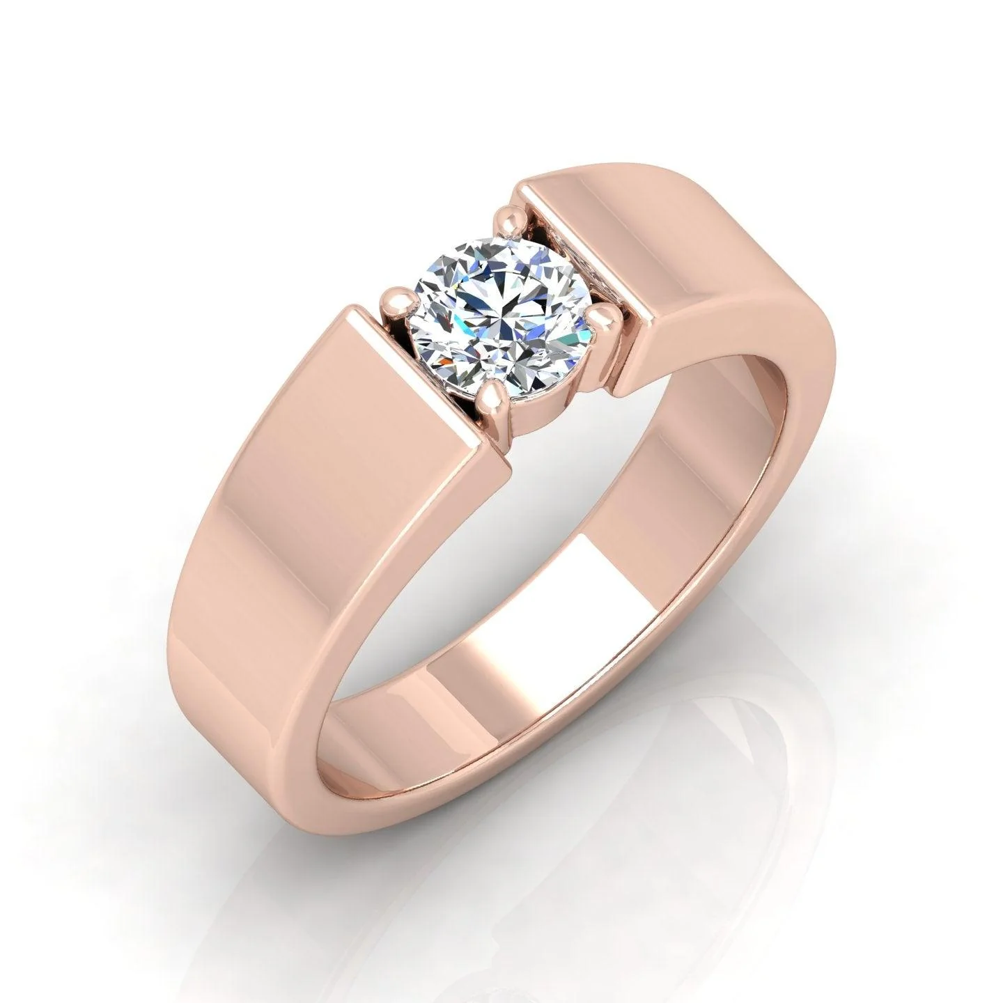 Certified E/VS 1.00Ct Round Diamond Solitaire Engagement Ring For Him - Image 3