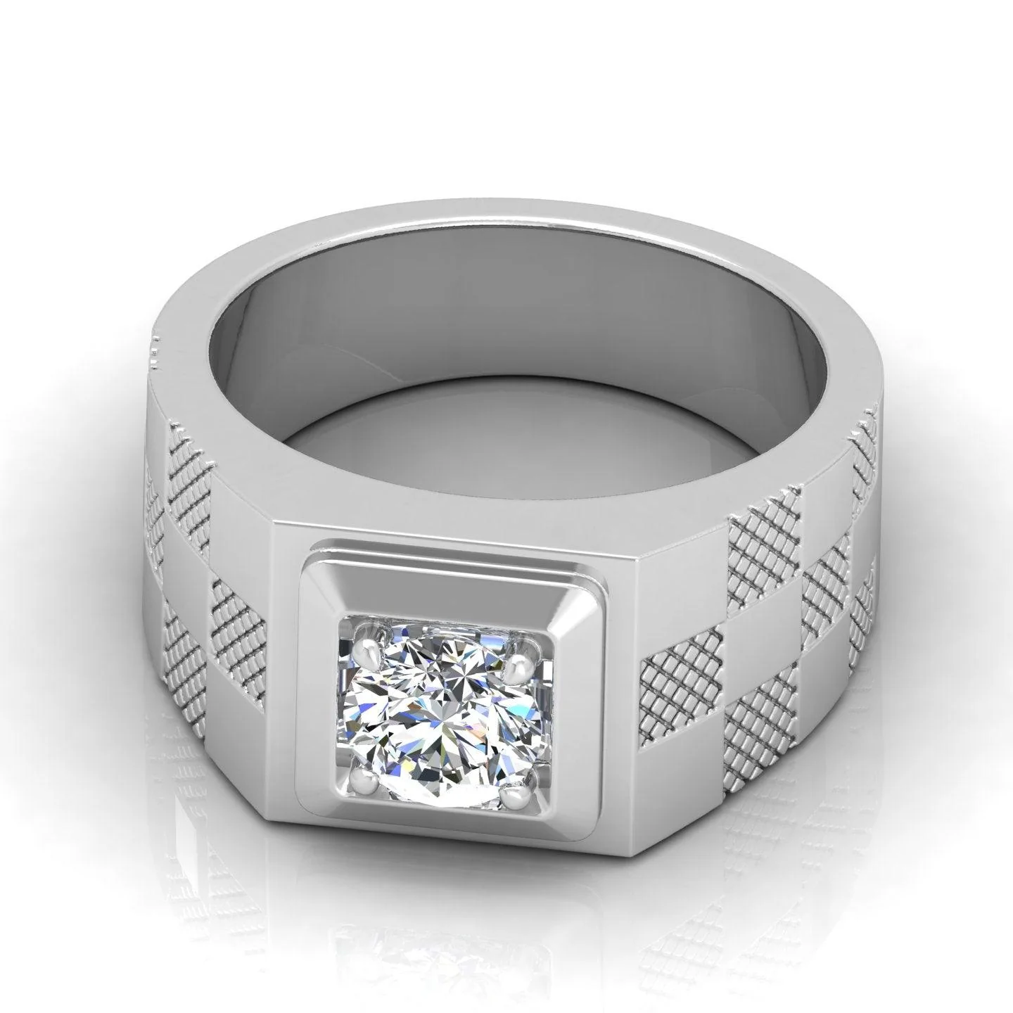 Certified E/VS 1.00Ct Round Diamond Solitaire Engagement Ring For Him - Image 4