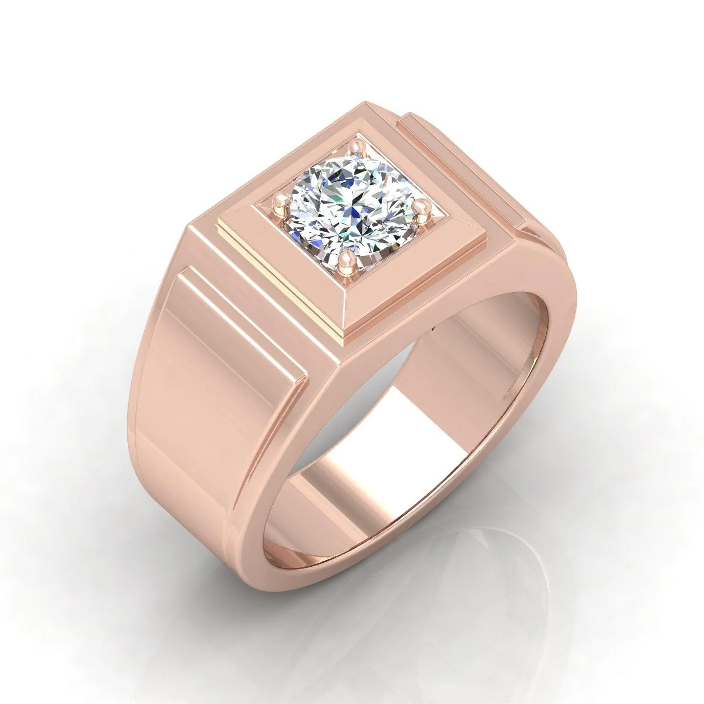 Certified E/VS 1.00Ct Round Diamond Solitaire Engagement Ring For Him - Image 3