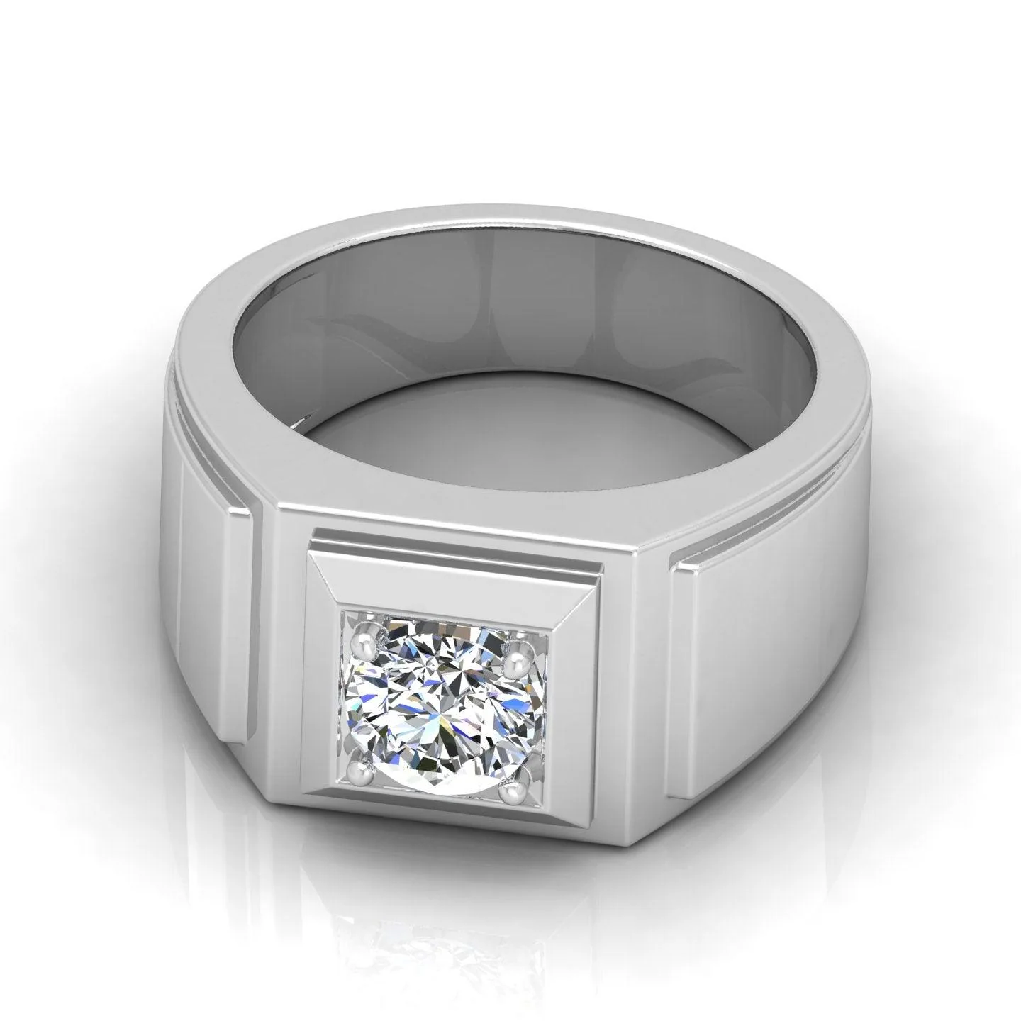 Certified E/VS 1.00Ct Round Diamond Solitaire Engagement Ring For Him - Image 4