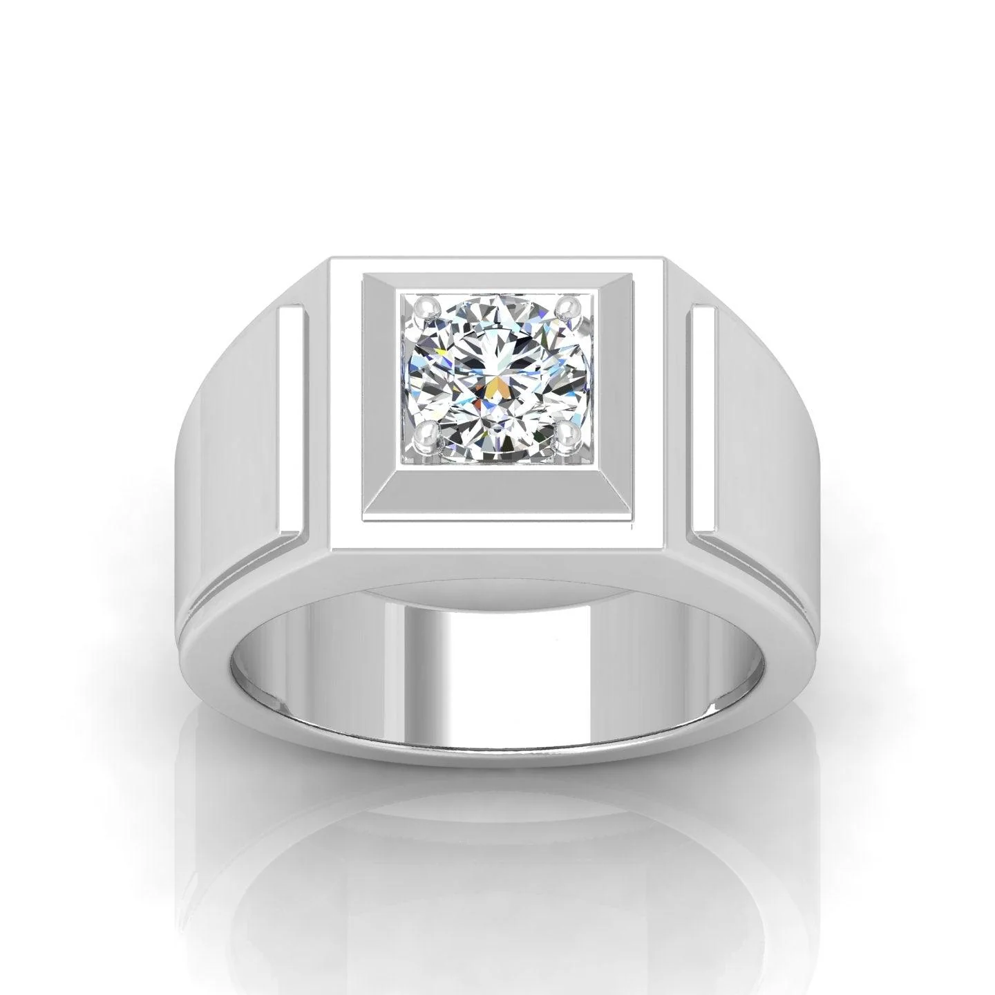 Certified E/VS 1.00Ct Round Diamond Solitaire Engagement Ring For Him - Image 5