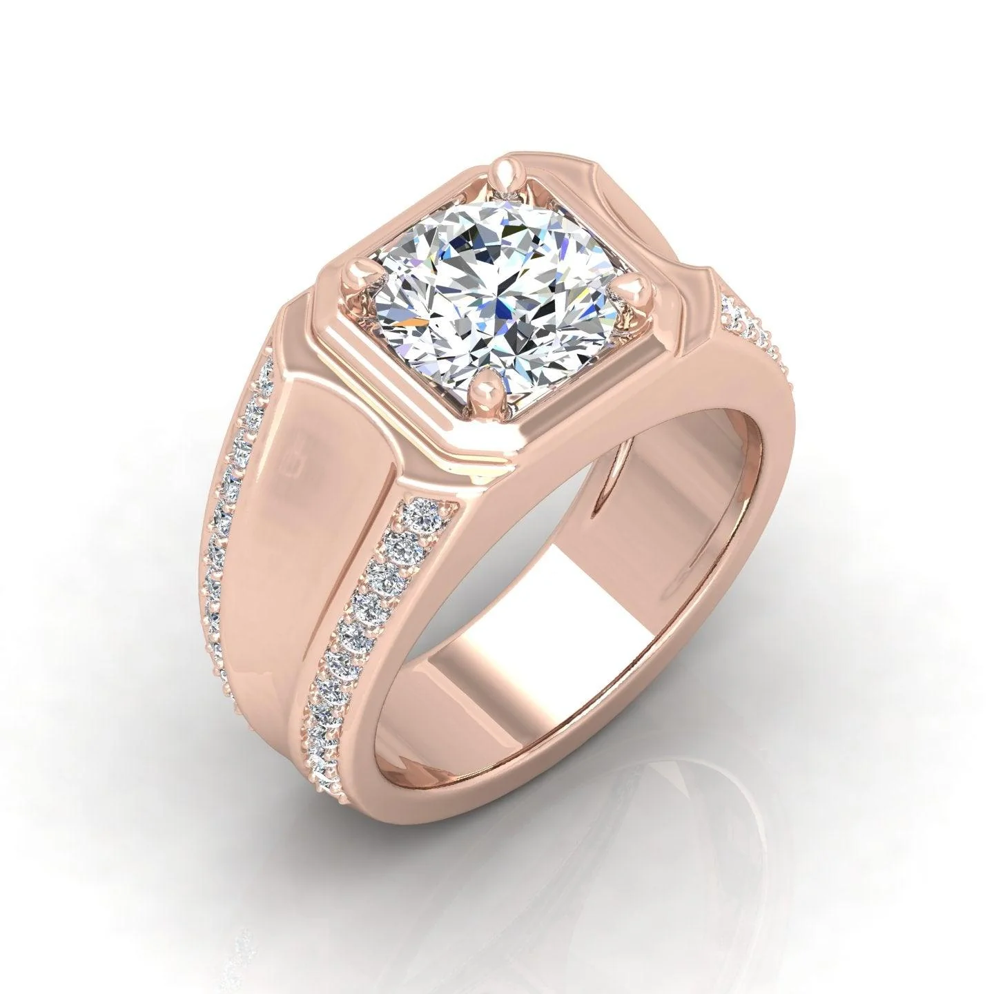 Certified F/VS 1.10Ct Single Diamond Mens Solitaire Ring - Image 3