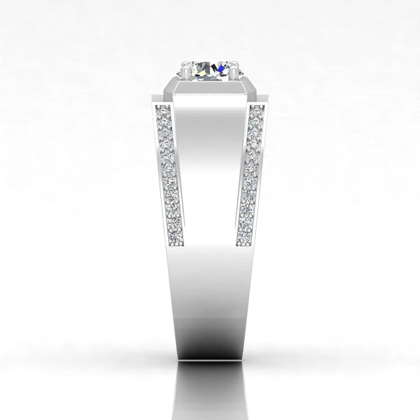 Certified F/VS 1.20Ct Round Diamond Mens Solitaire Ring - Image 6