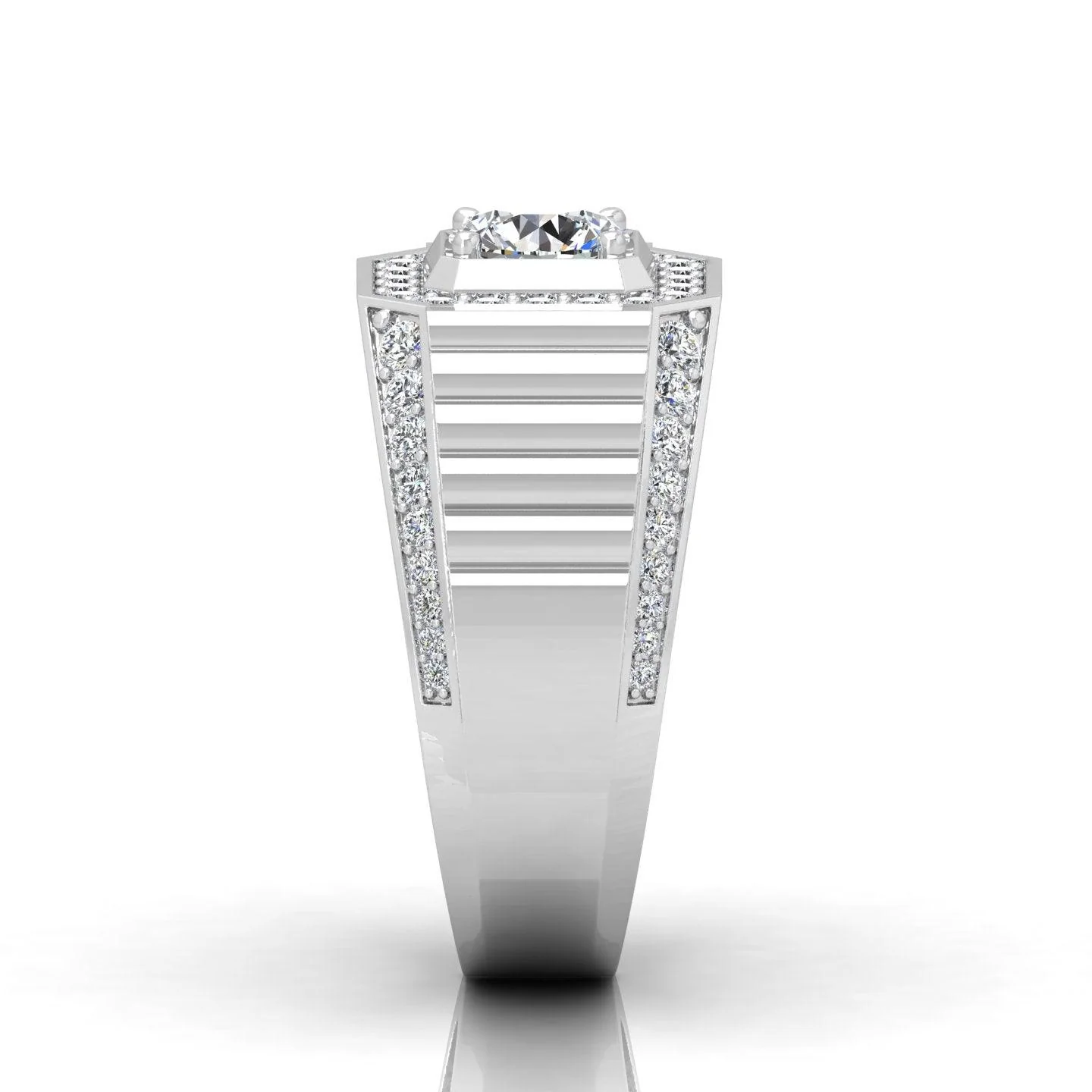 Certified F/VS 1.50Ct Round Diamond Mens Solitaire Hip Hop Ring - Image 7