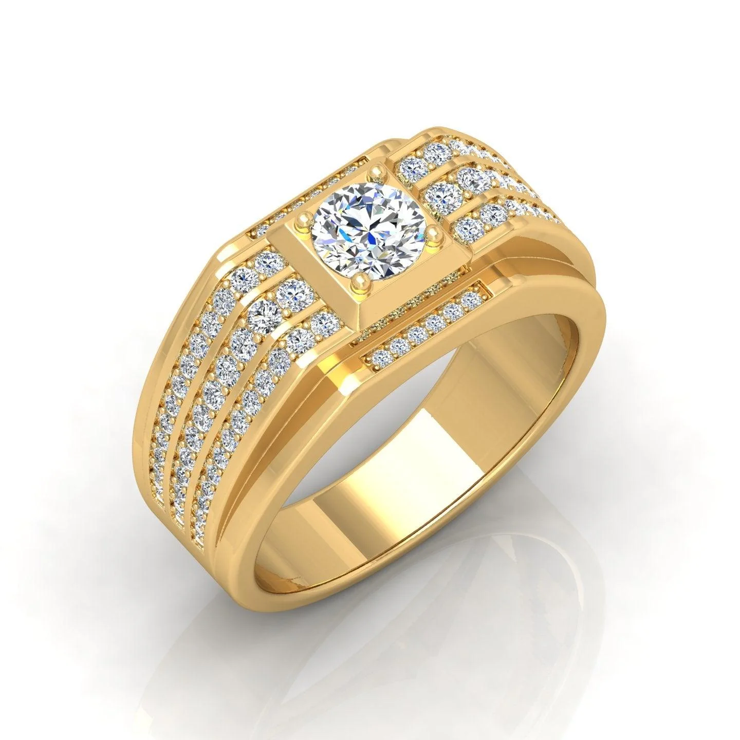 Certified 1.50ct Round Diamond Solitaire with Accents Engagement Ring for Him - Image 2