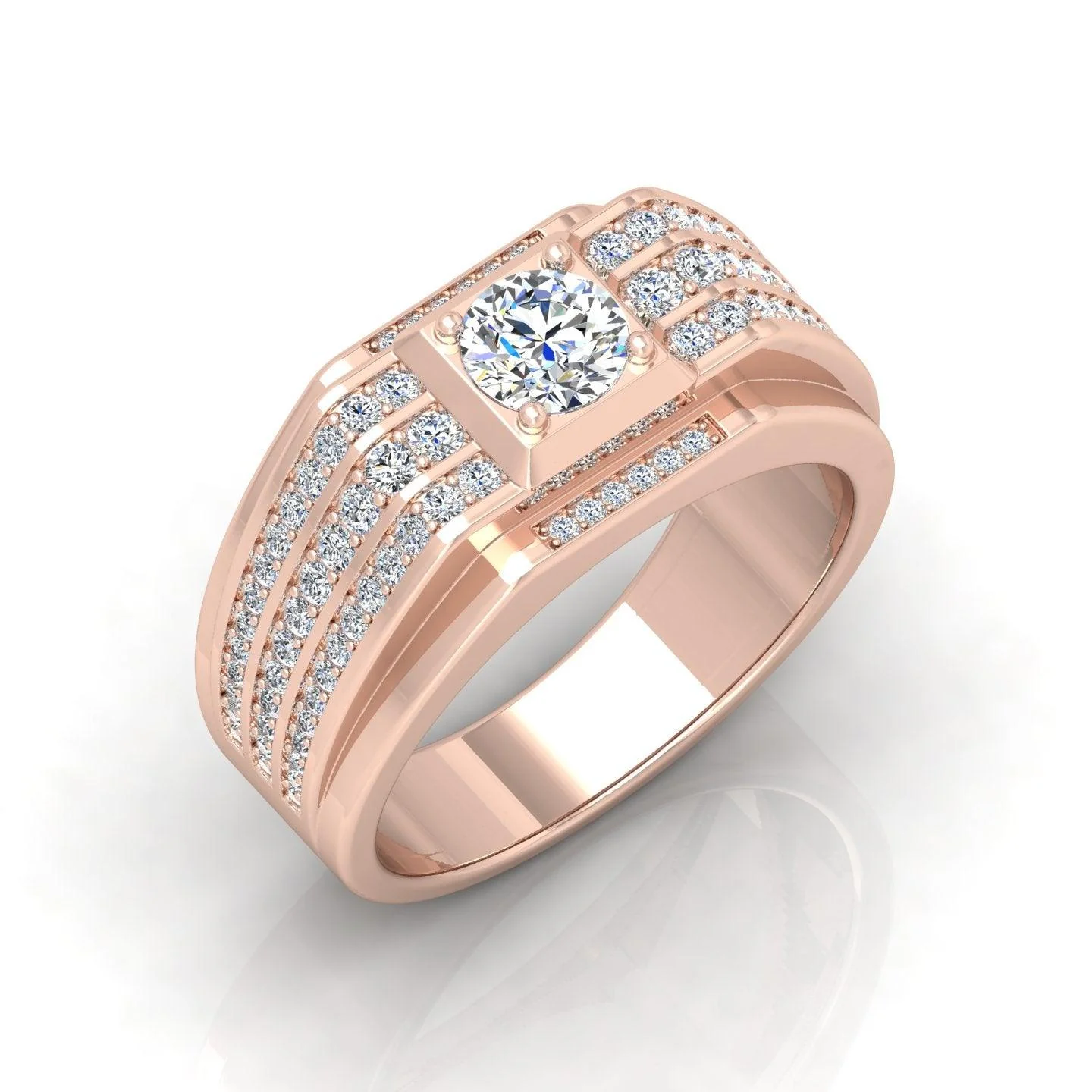 Certified 1.50ct Round Diamond Solitaire with Accents Engagement Ring for Him - Image 3