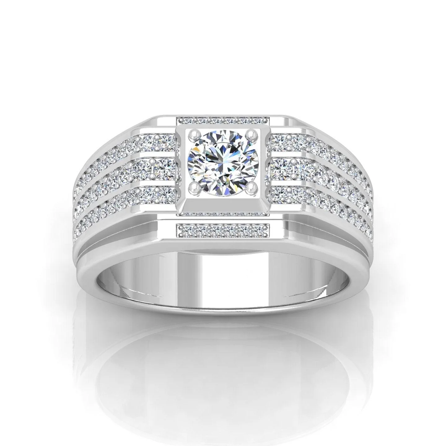 Certified 1.50ct Round Diamond Solitaire with Accents Engagement Ring for Him - Image 5