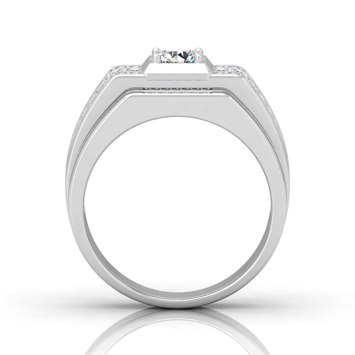 Certified 1.50ct Round Diamond Solitaire with Accents Engagement Ring for Him - Image 6