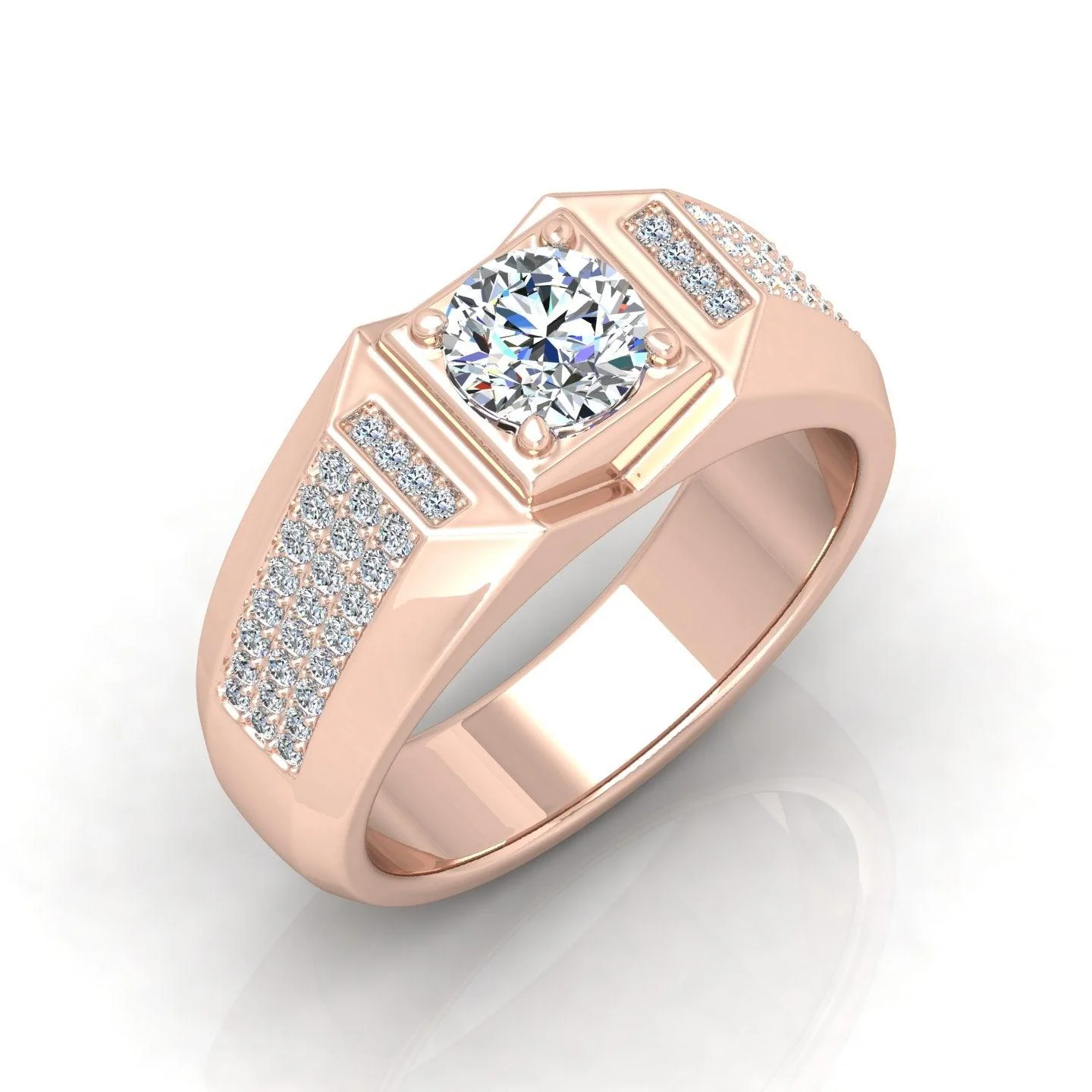 CERTIFIED F/VS 1.50CT ROUND DIAMOND SOLITAIRE WITH ACCENTS ENGAGEMENT RING FOR HIM - Image 3