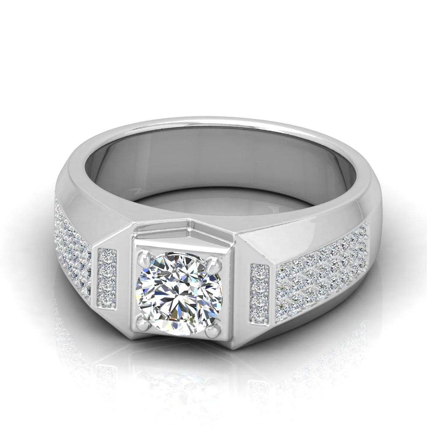 CERTIFIED F/VS 1.50CT ROUND DIAMOND SOLITAIRE WITH ACCENTS ENGAGEMENT RING FOR HIM - Image 4