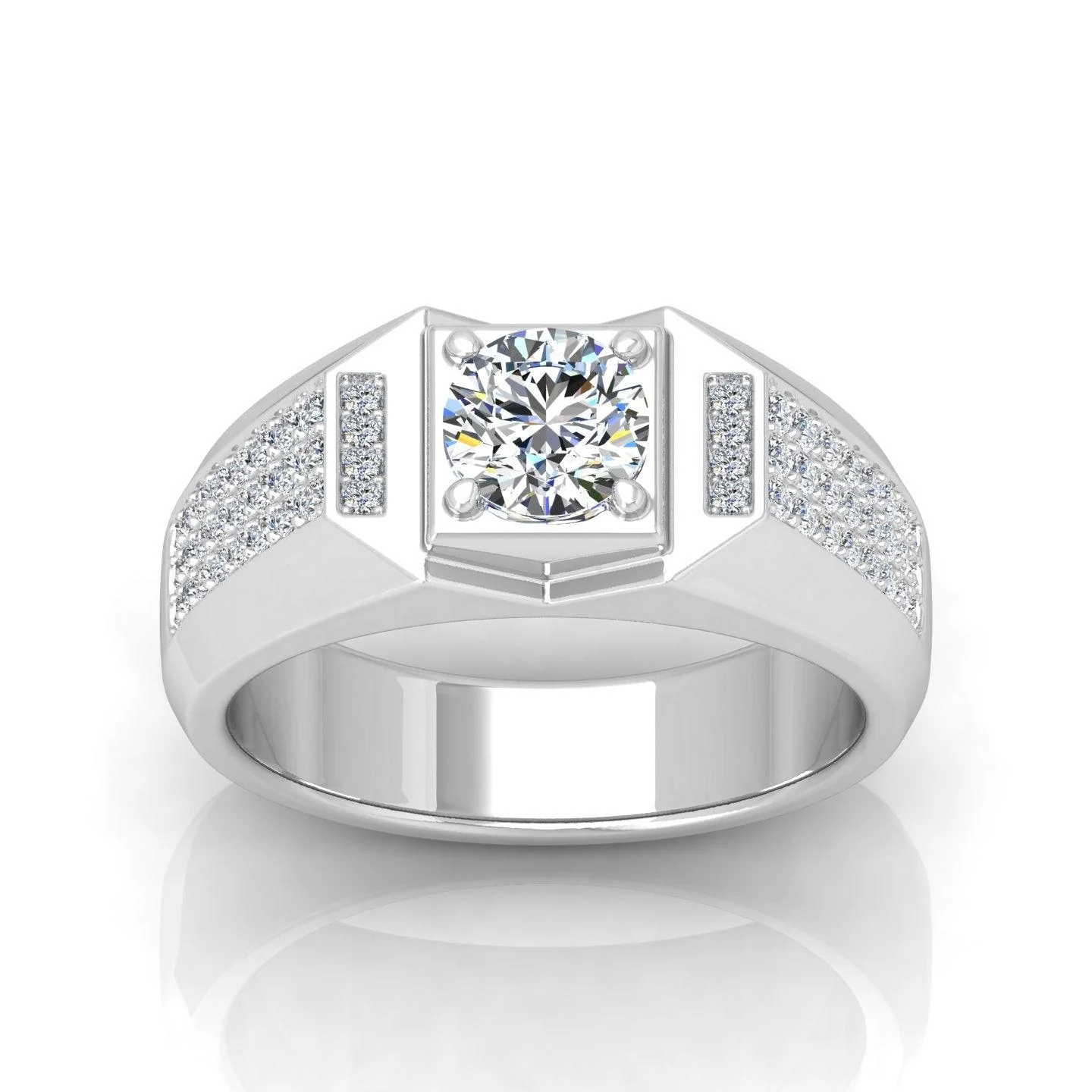 CERTIFIED F/VS 1.50CT ROUND DIAMOND SOLITAIRE WITH ACCENTS ENGAGEMENT RING FOR HIM - Image 5