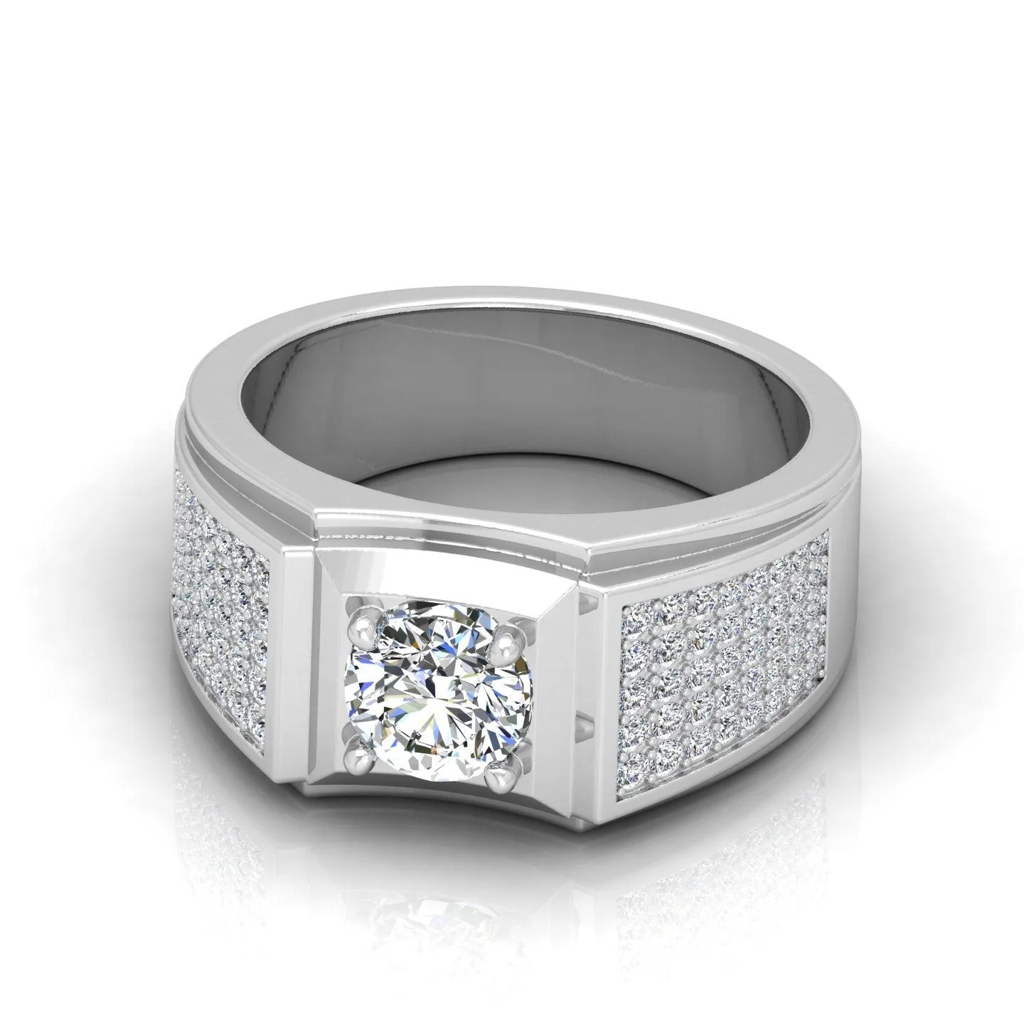 CERTIFIED F/VS 1.50CT ROUND DIAMOND SOLITAIRE WITH ACCENTS ENGAGEMENT RING FOR HIM - Image 4