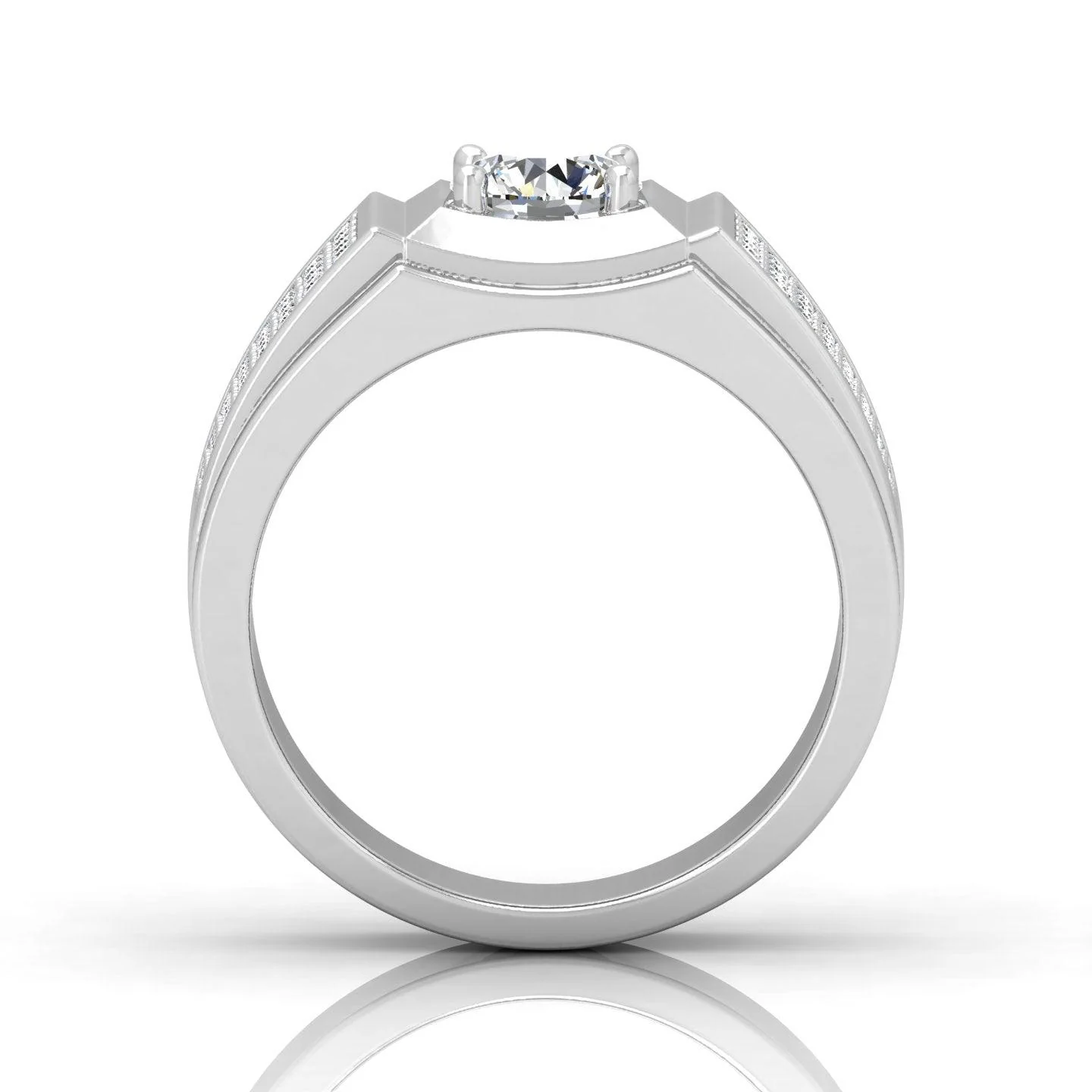 CERTIFIED F/VS 1.50CT ROUND DIAMOND SOLITAIRE WITH ACCENTS ENGAGEMENT RING FOR HIM - Image 6
