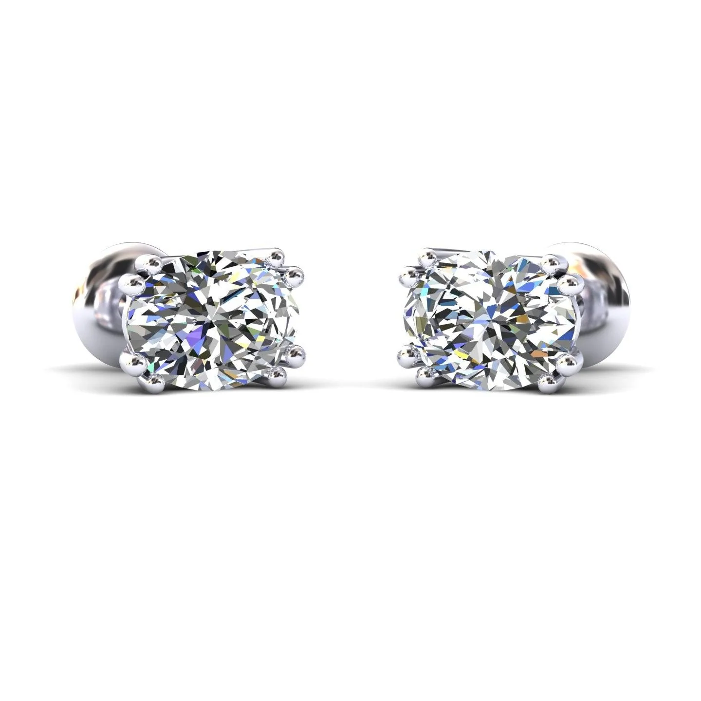 Certified F/VS 3.00Ct Oval Diamond Stud Earrings in 18k Gold / Platinum - Image 9