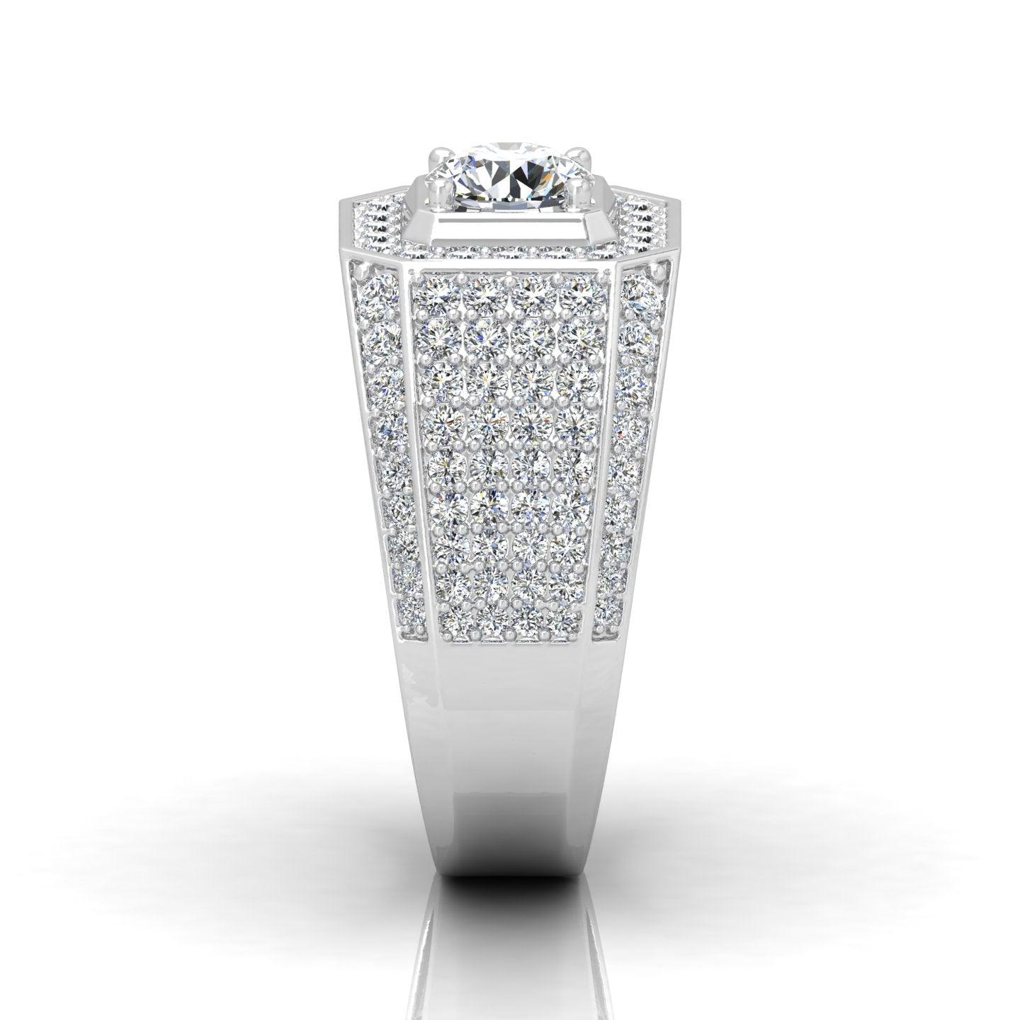 Certified F/VS 2.00Ct Round Diamond Mens Solitaire Ring - Image 6
