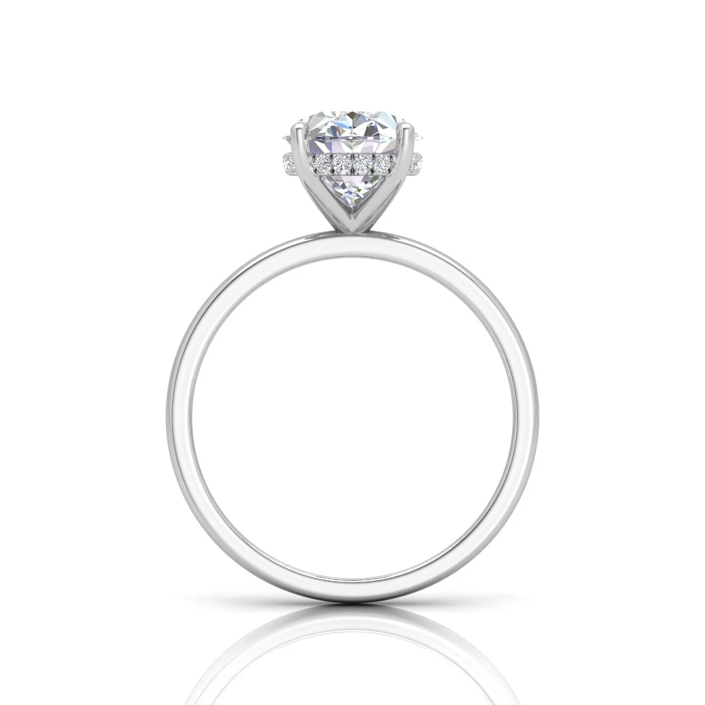 2.20CT IGI Certified Lab Oval Diamond Hidden Halo Engagement Ring in Platinum - Image 4