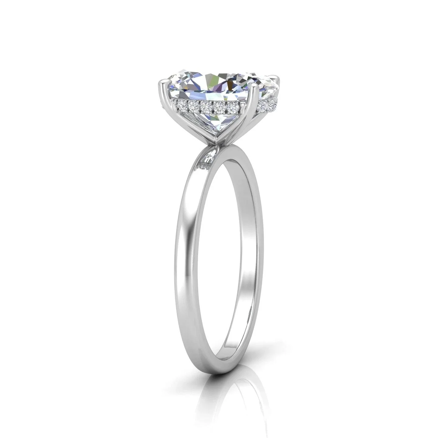 2.20CT IGI Certified Lab Oval Diamond Hidden Halo Engagement Ring in Platinum - Image 5