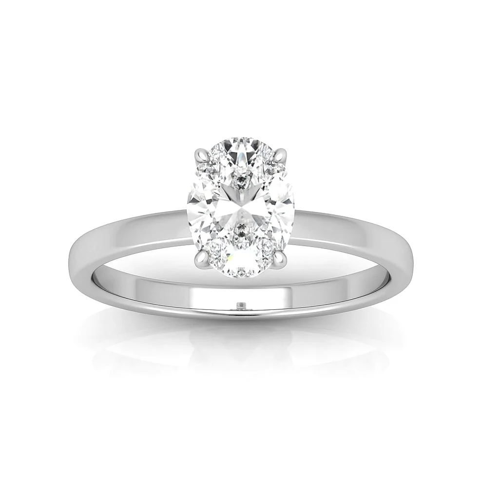 2.20CT IGI Certified Lab Oval Diamond Hidden Halo Engagement Ring in Platinum - Image 9