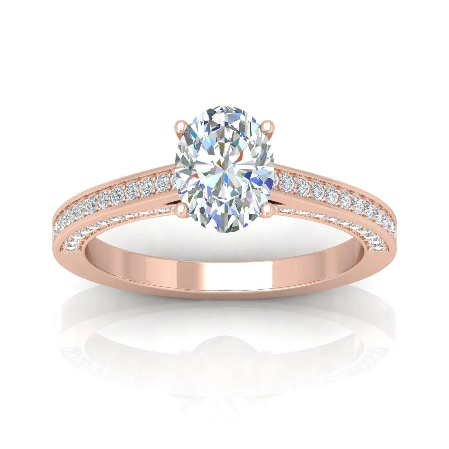 Certified Oval Diamond Engagement Ring 2.00Carat E/VS