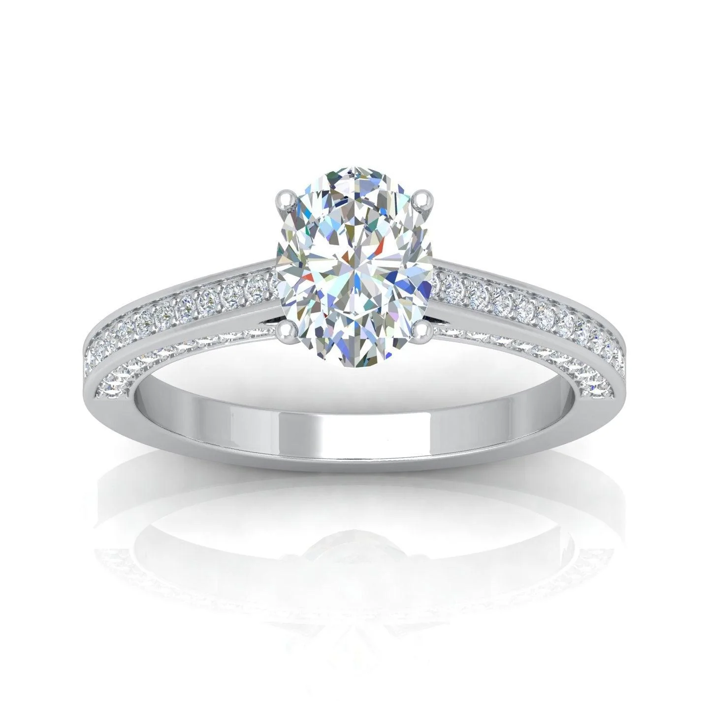 Certified Oval Diamond Engagement Ring 2.00Carat E/VS - Image 6