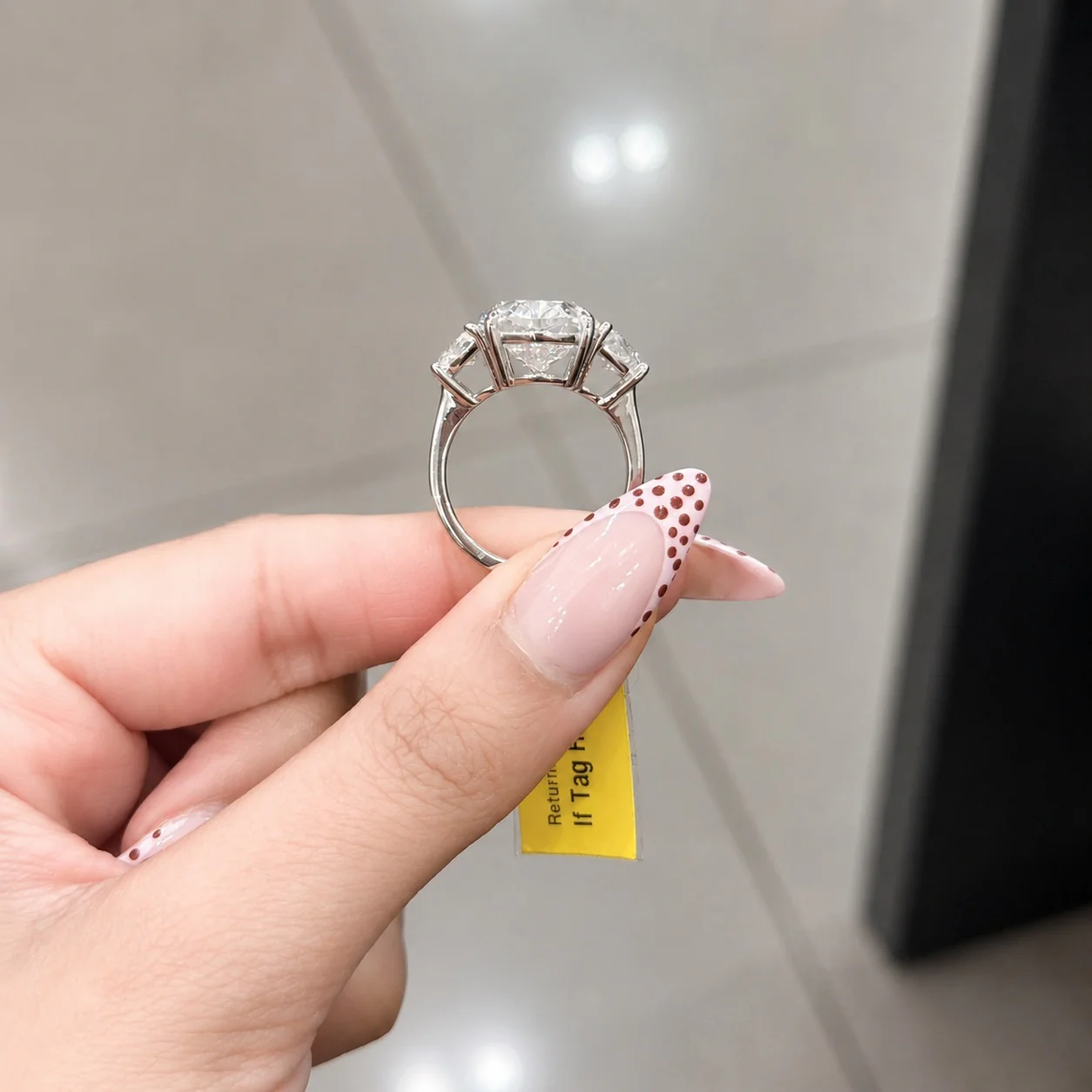 SALE! WGI Certified 11.00ct Oval With Half Moon Lab Grown Diamond Trilogy Ring in Platinum - Image 3