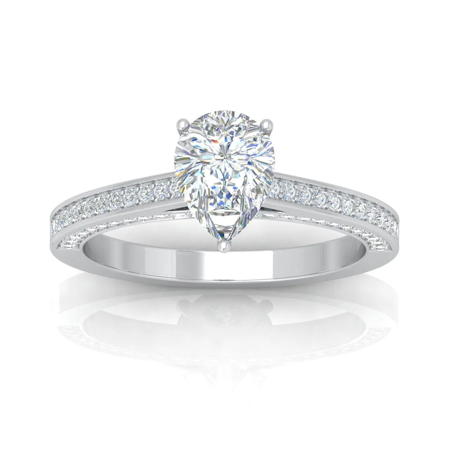 Certified Pear Diamond Engagement Ring 2.00Carat E/VS - Image 3