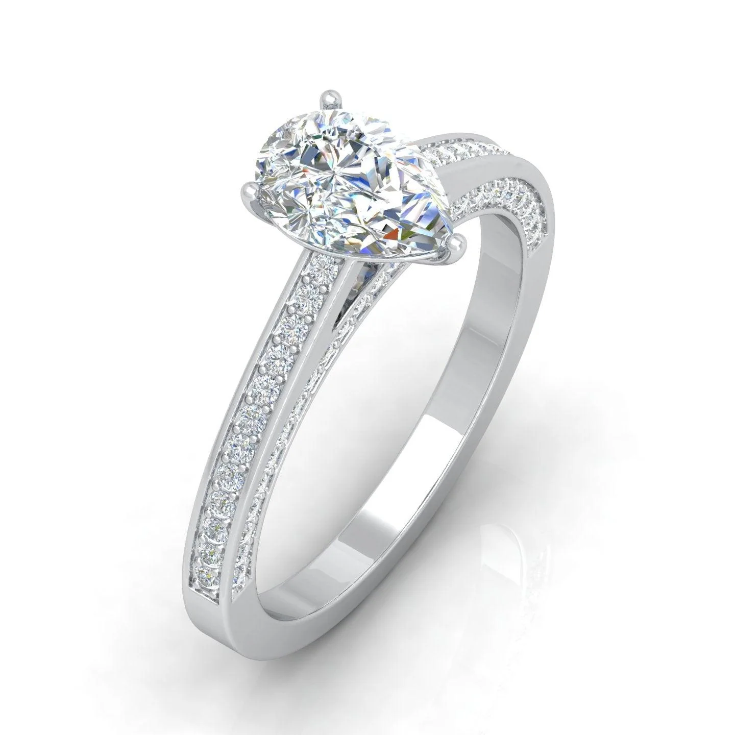 Certified Pear Diamond Engagement Ring 2.00Carat E/VS - Image 6